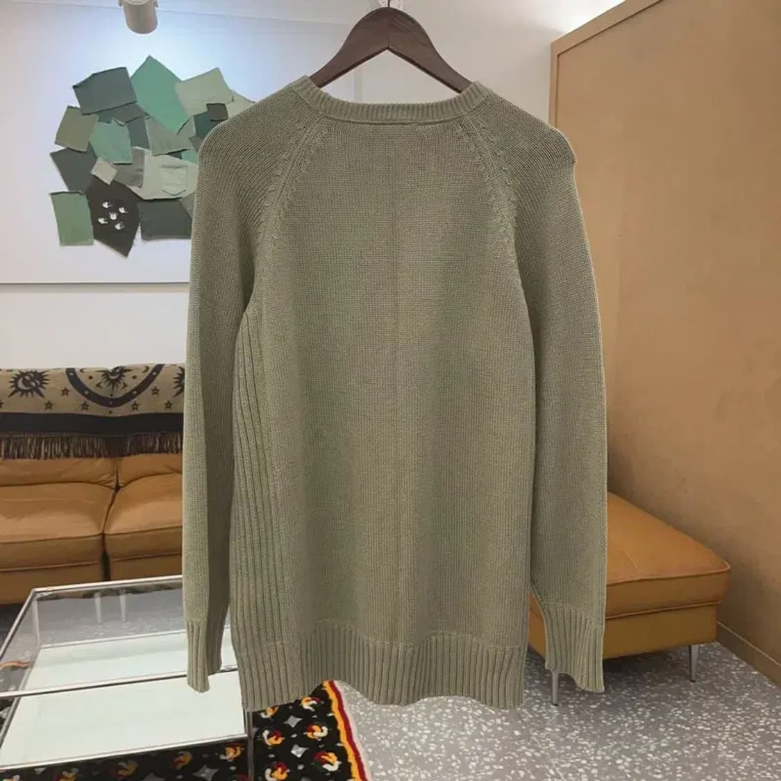 엄브로 레트로 자수로고 올리브카키 니트 100 C07131 상품이미지4