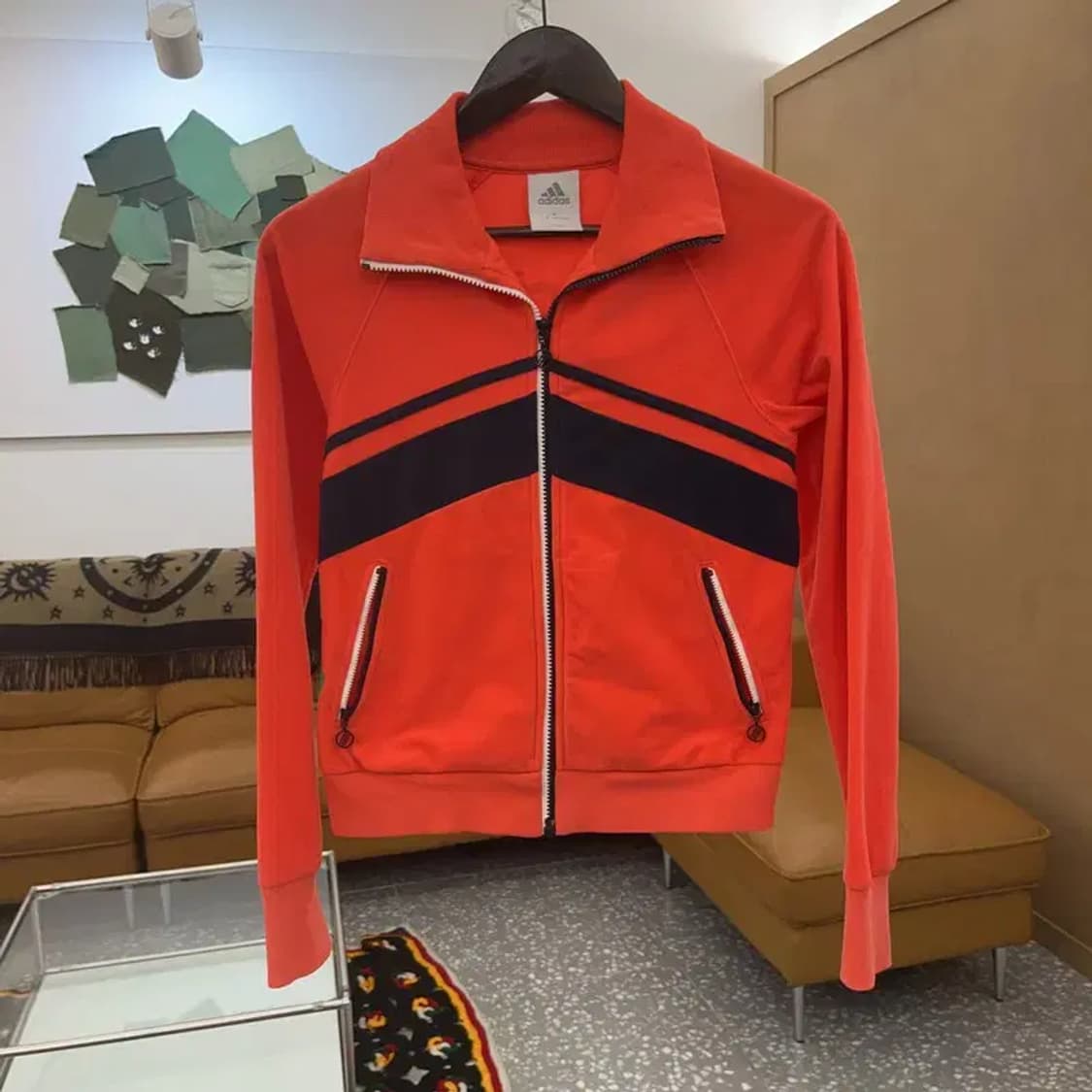 아디다스 희귀 레트로 더블컬러로고 벨벳 집업 M C07136 상품이미지3