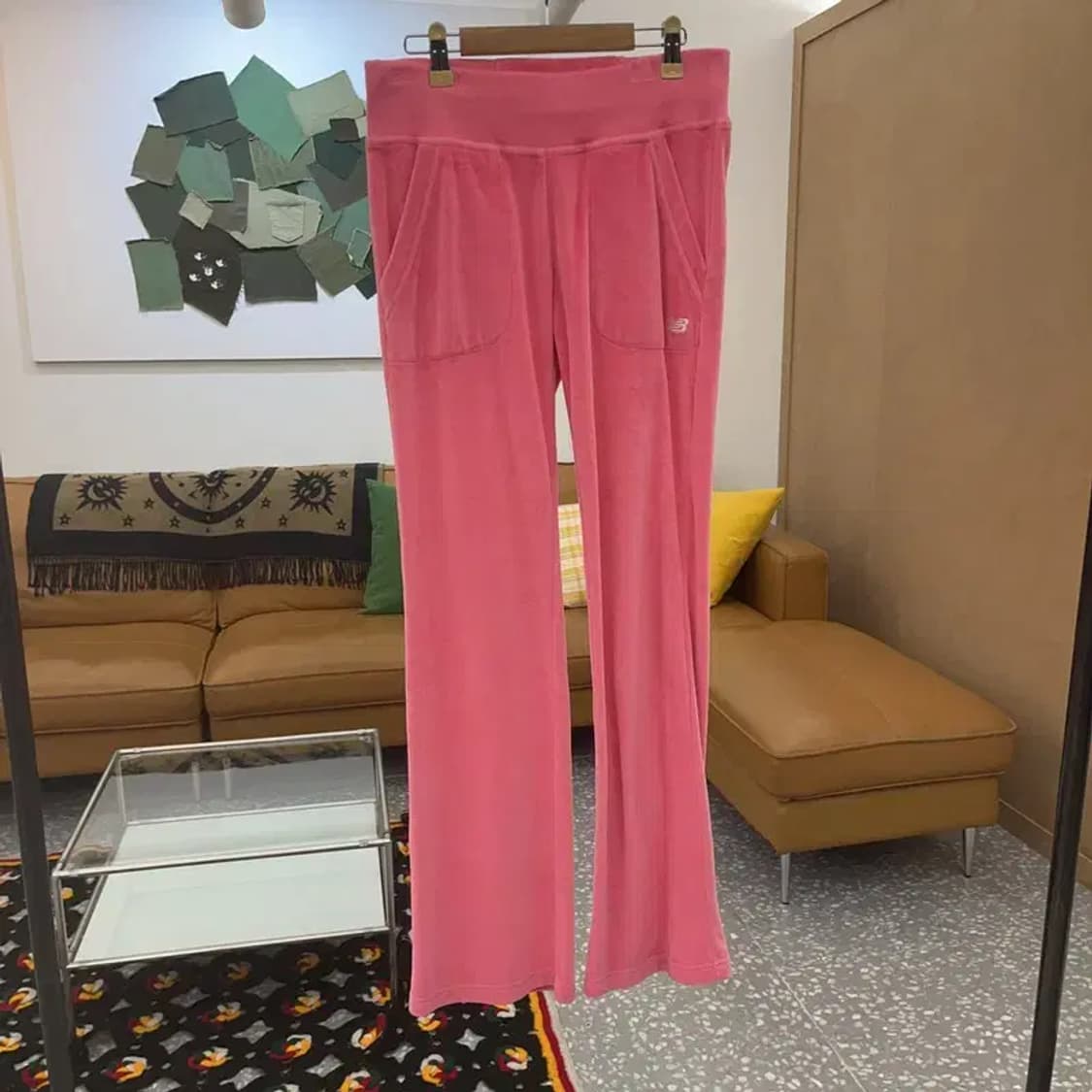 뉴발란스 Y2K 대장급 핑크 벨벳 트레이닝 팬츠 S C07139 상품이미지3
