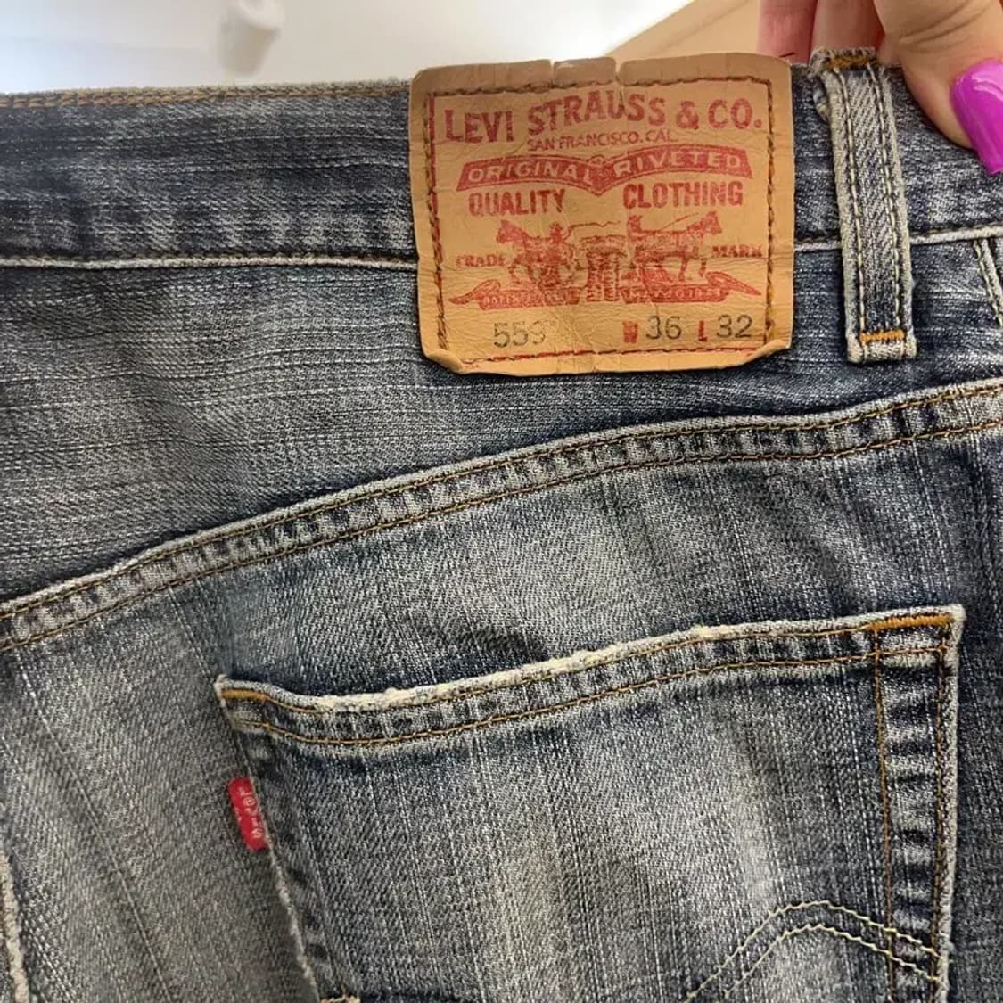 리바이스 559 빈티지 디스트로이드 워싱 데님팬츠 36인치 C07141 상품이미지5