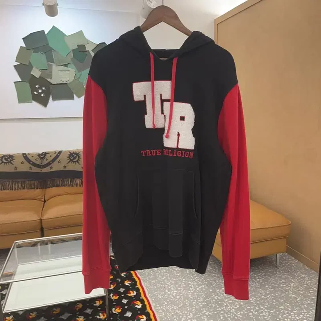 트루릴리전 빈티지 레트로 배색 양털로고 후드티 XL C07120 상품이미지3