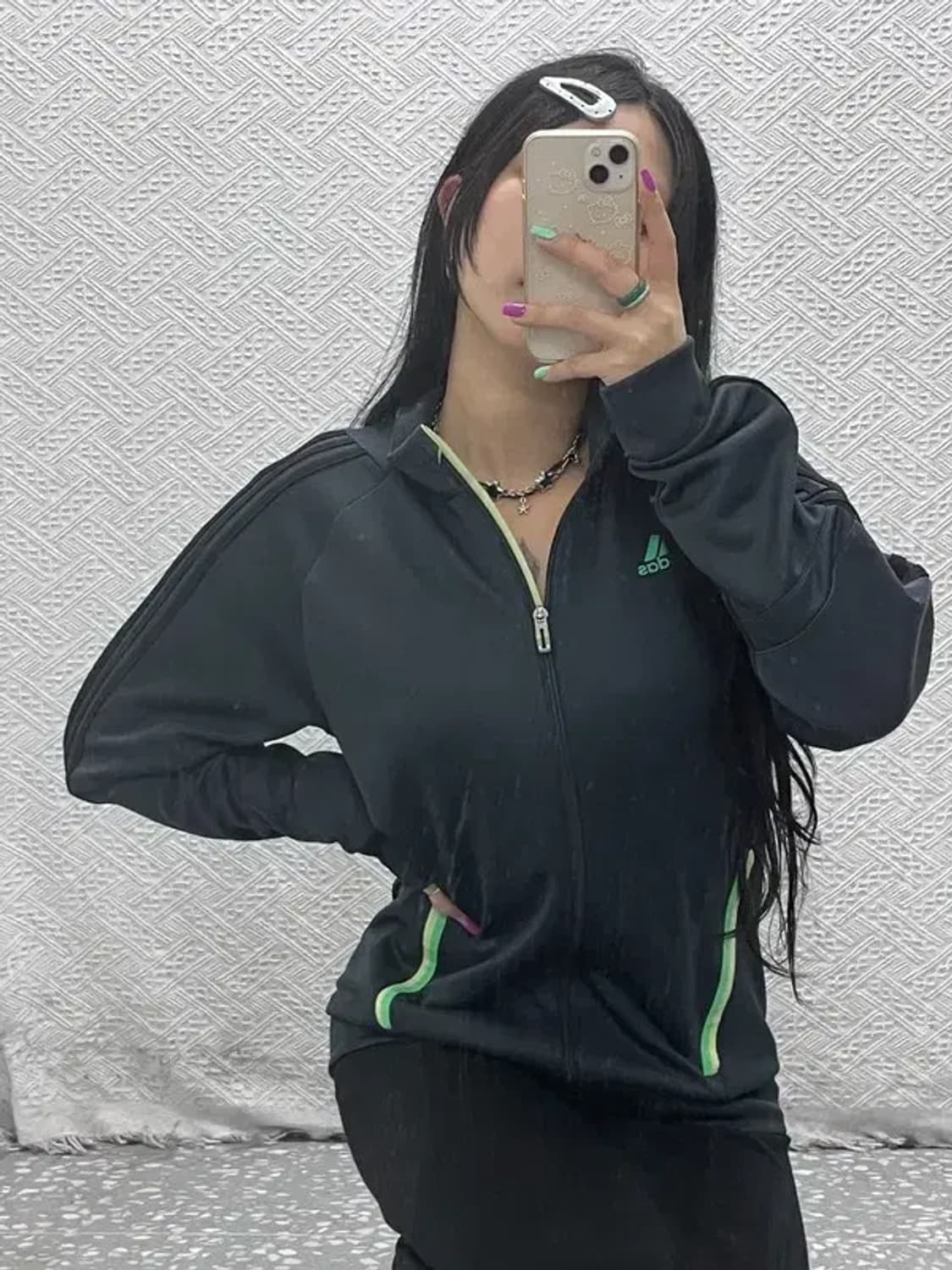 아디다스 00's 레트로 네온그린 져지 집업 105 C07132 상품이미지1