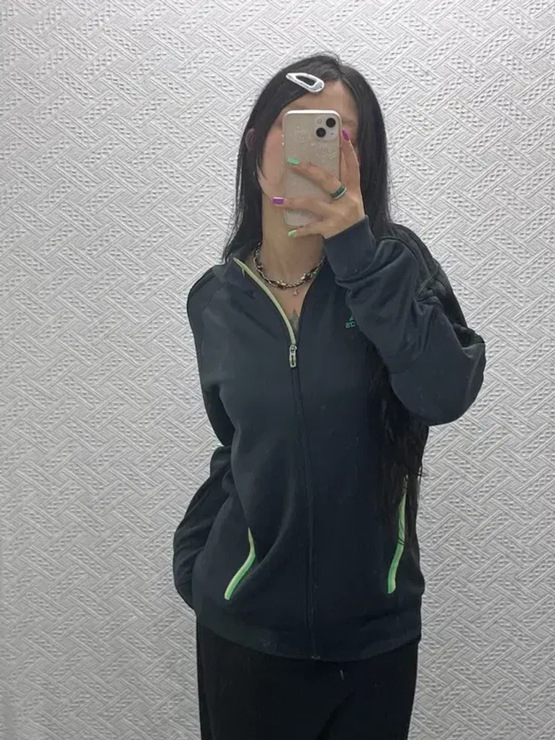 아디다스 00's 레트로 네온그린 져지 집업 105 C07132 상품이미지2