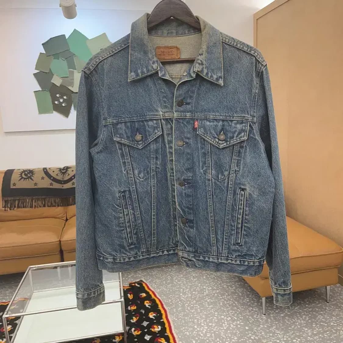 리바이스 올드스쿨 빈티지 성조기 트러커 데님 자켓 42R C07133 상품이미지4