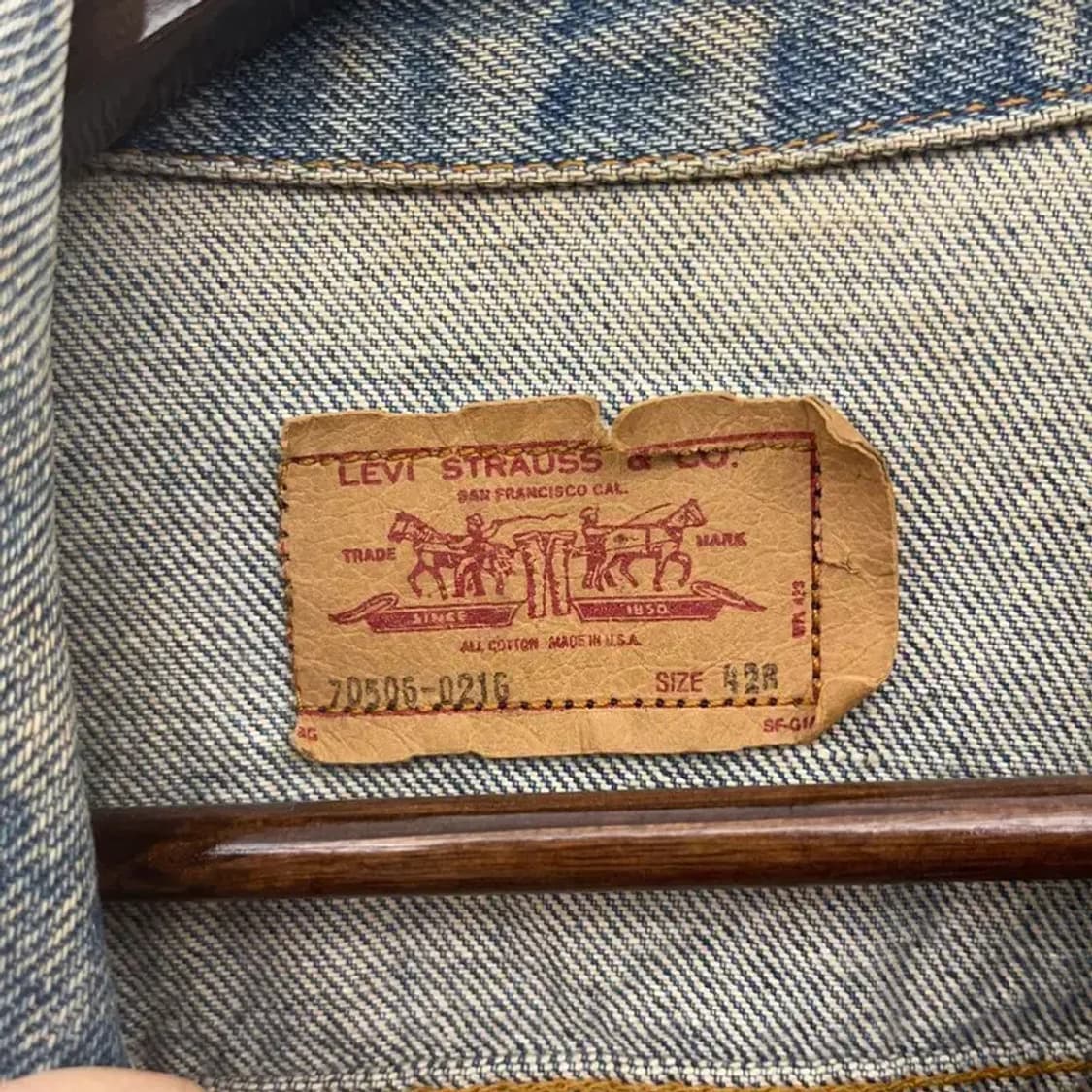 리바이스 올드스쿨 빈티지 성조기 트러커 데님 자켓 42R C07133 상품이미지5