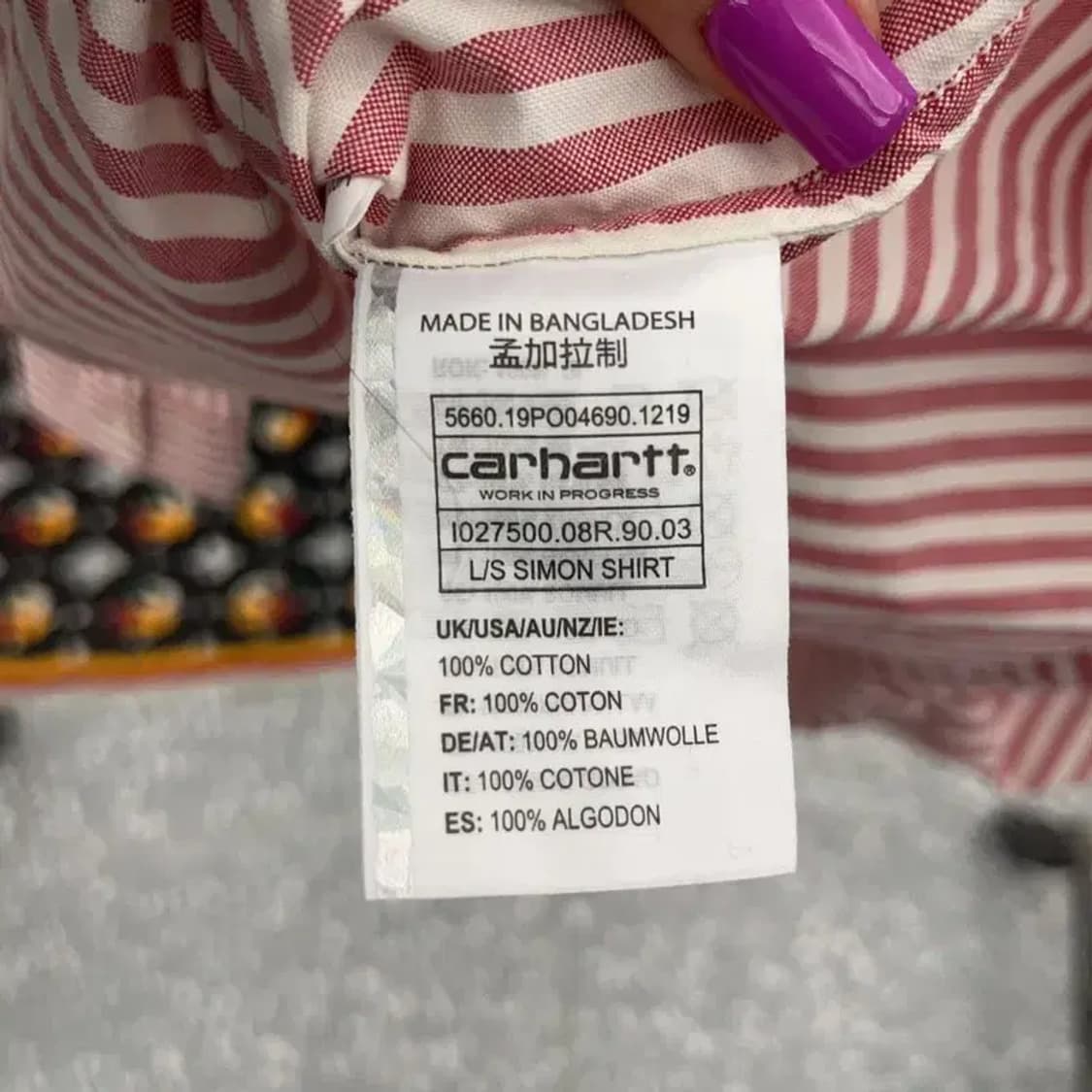칼하트 00's 레트로 스트라이프 셔츠 S C07129 상품이미지6