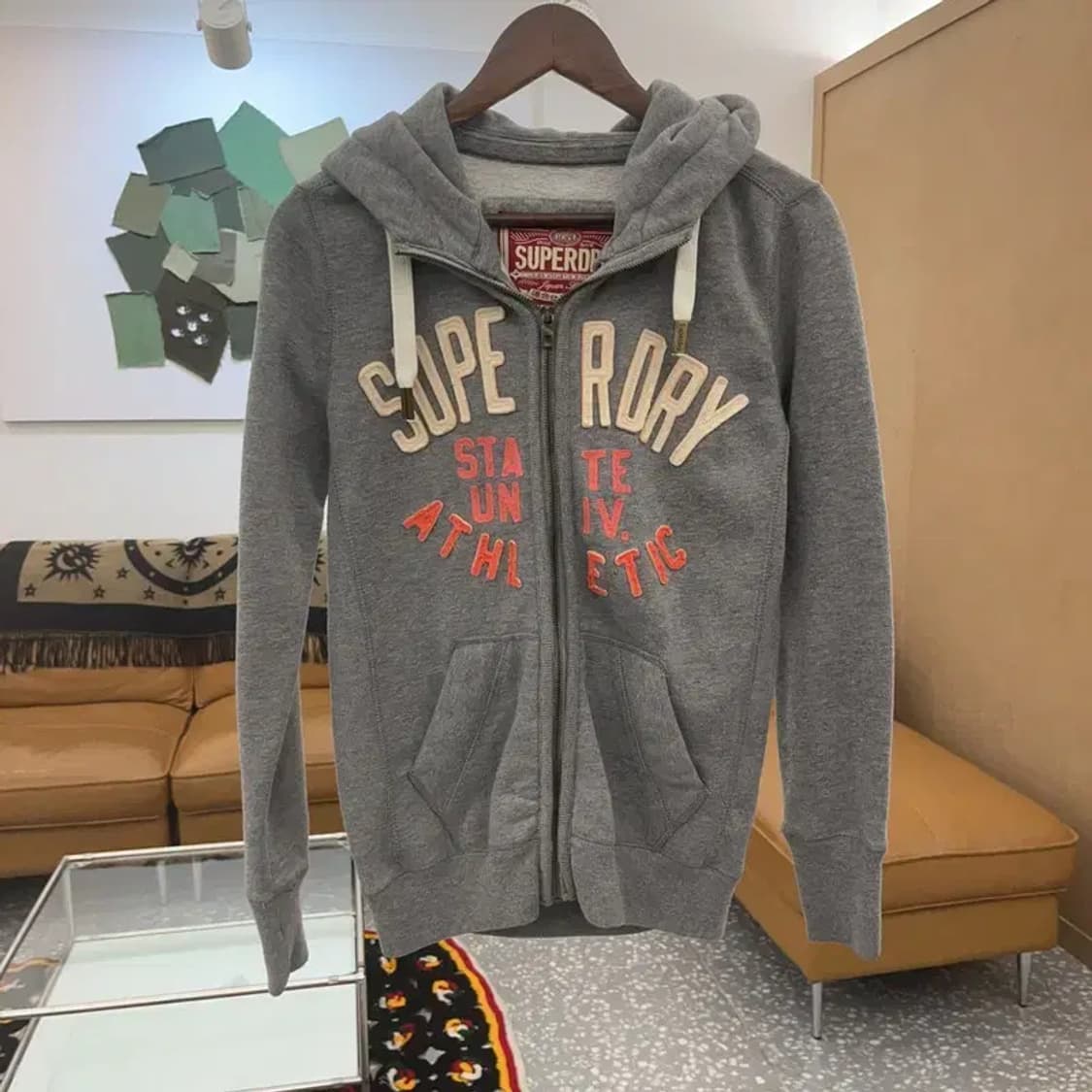 슈퍼드라이 빈티지 Y2K 키치 기모 후드 집업 S C07137 상품이미지3