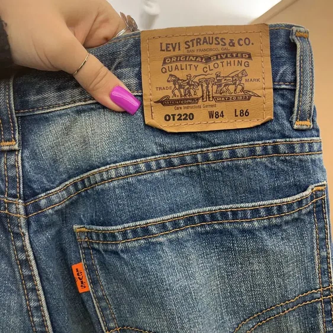 리바이스 OT220 빈티지 오렌지탭 워싱 데님팬츠 33인치 C07142 상품이미지5