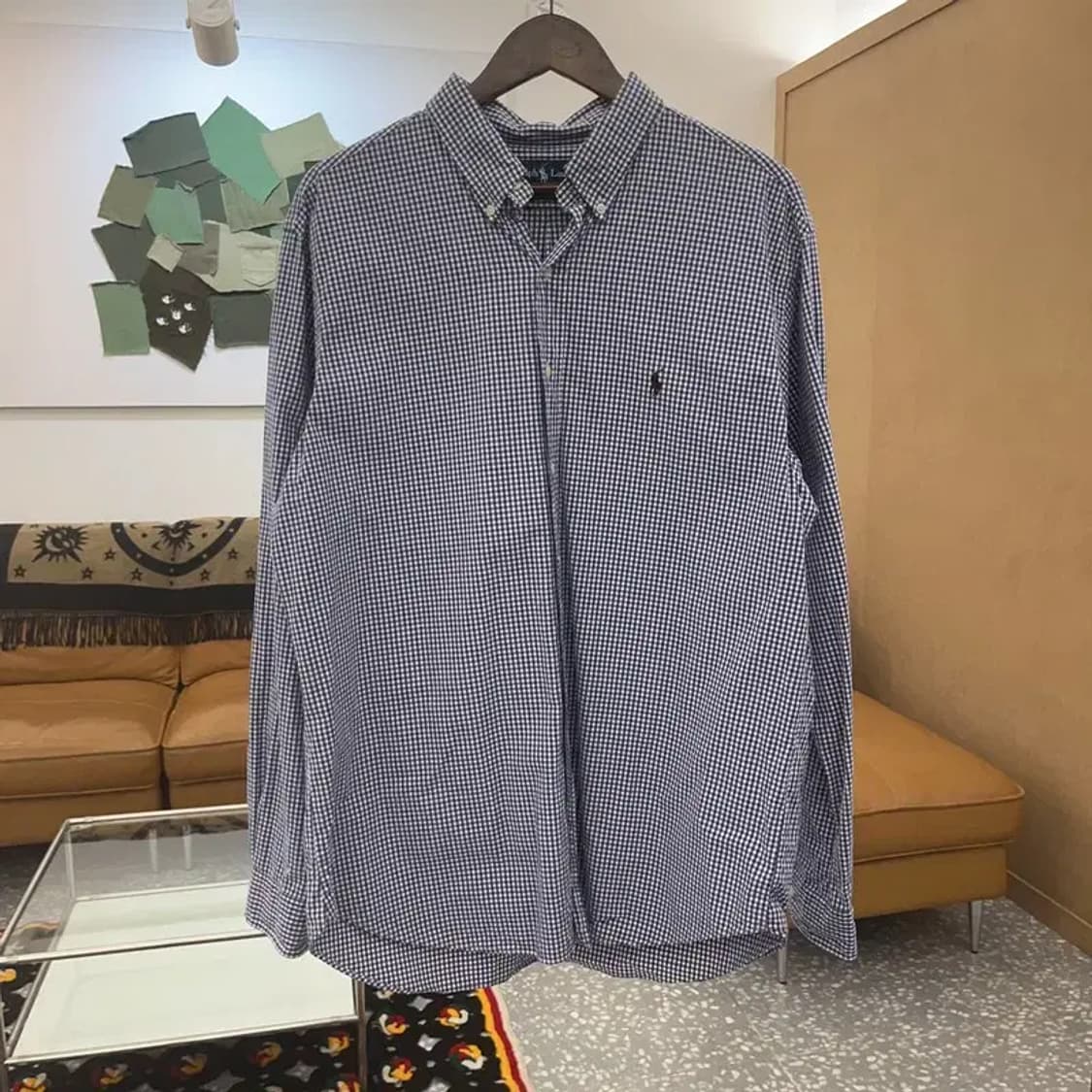 폴로 랄프로렌 모던 캐주얼 깅엄 체크 셔츠 XL C07130 상품이미지3