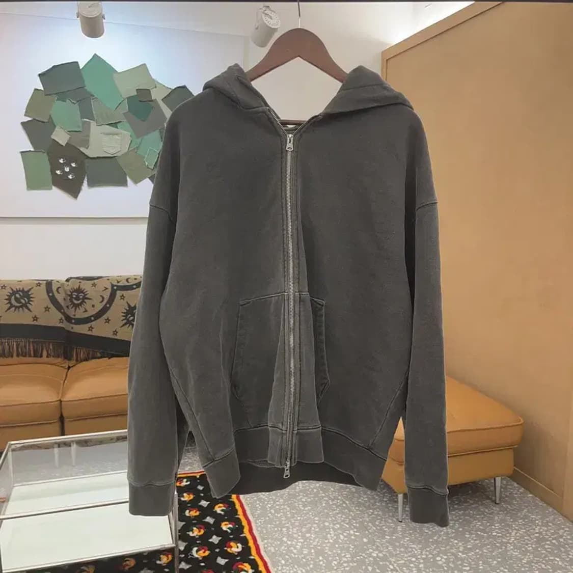 소버먼트 빈티지 피그먼트 오버핏 후드집업 XL C07159 상품이미지3