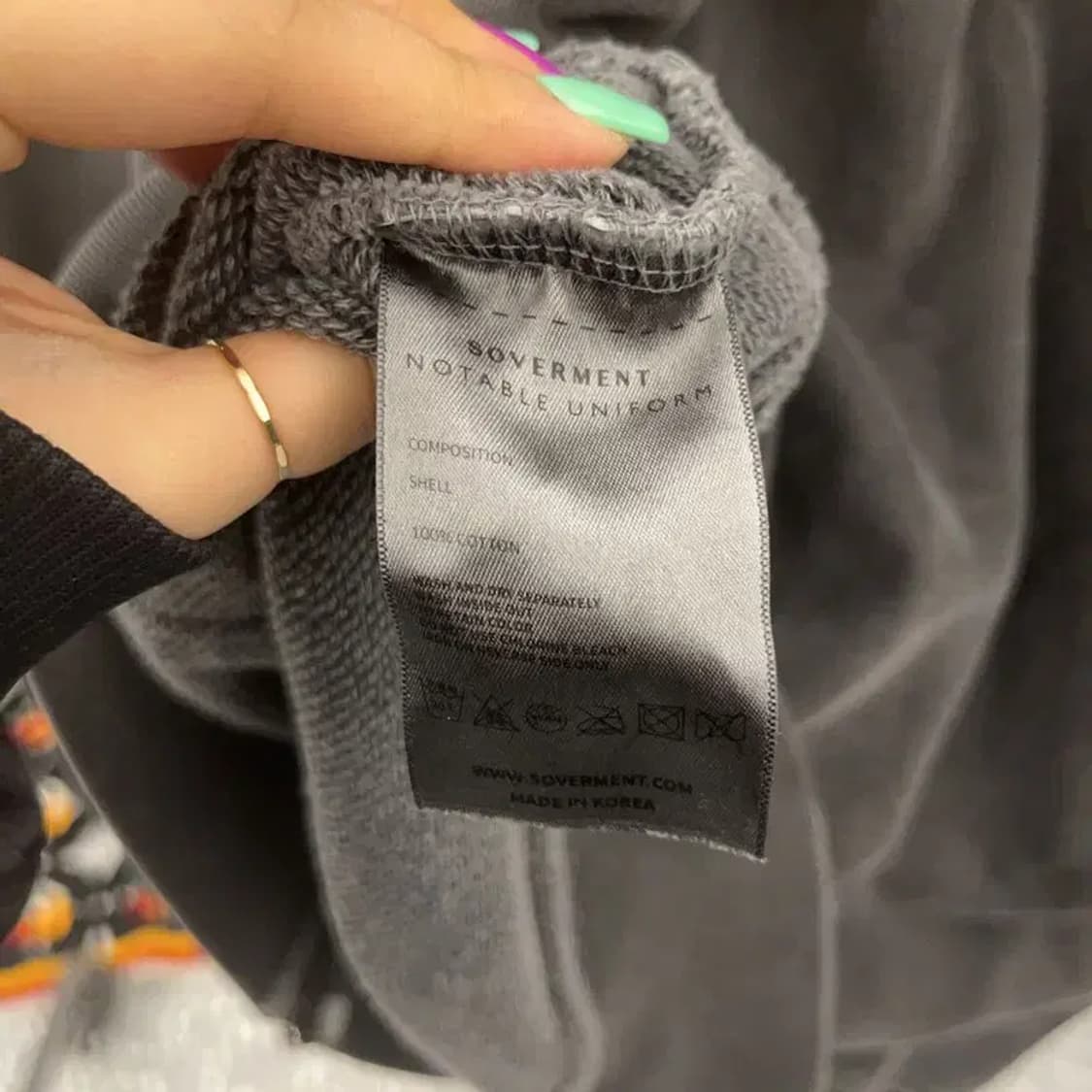 소버먼트 빈티지 피그먼트 오버핏 후드집업 XL C07159 상품이미지6