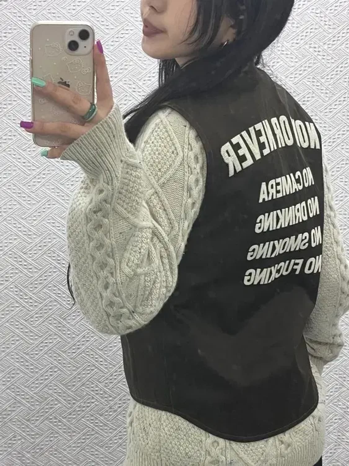 니들워크 빈티지 스트릿 레터링 워크 조끼 베스트 40 C07186 상품이미지1