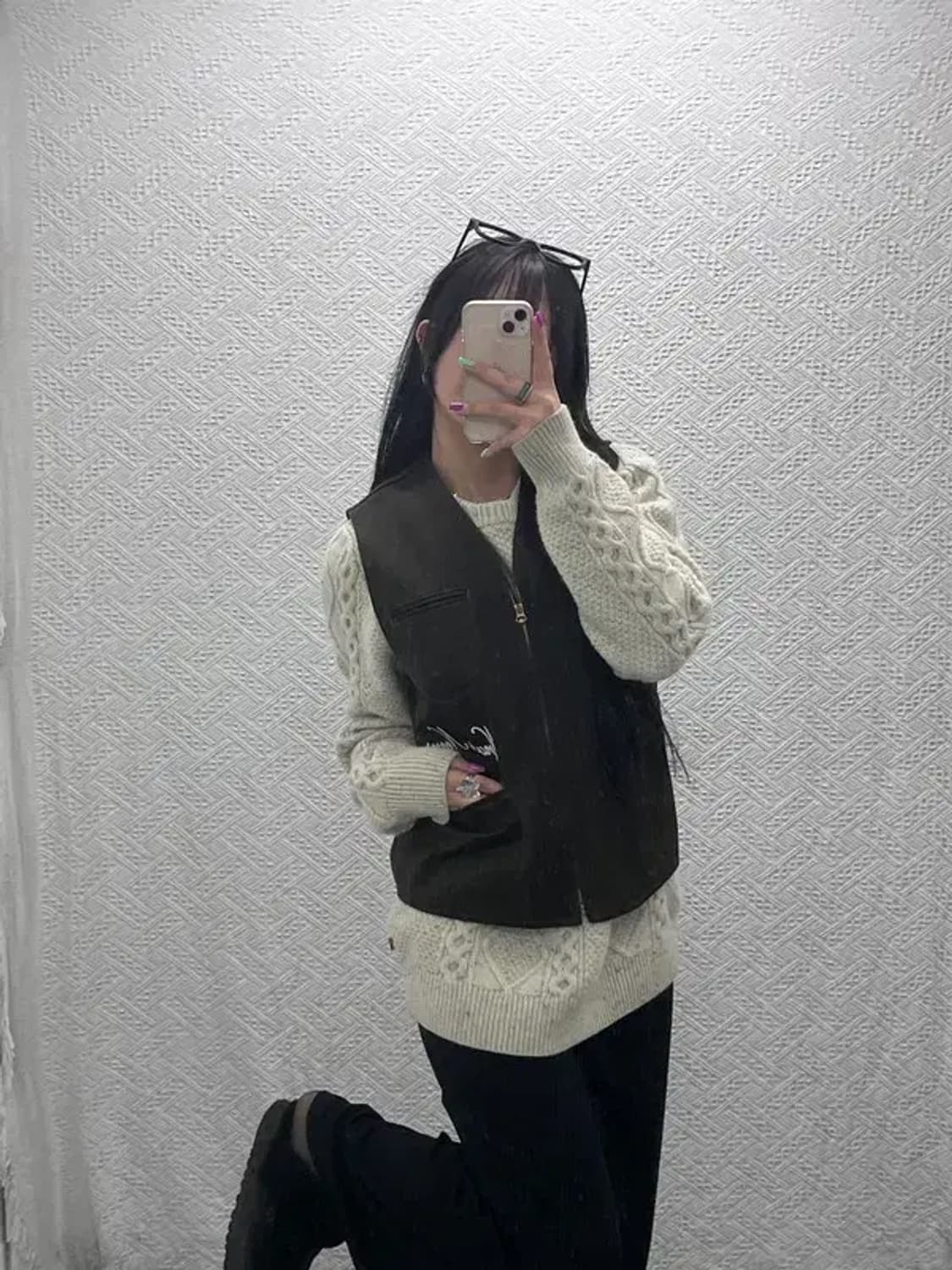 니들워크 빈티지 스트릿 레터링 워크 조끼 베스트 40 C07186 상품이미지2