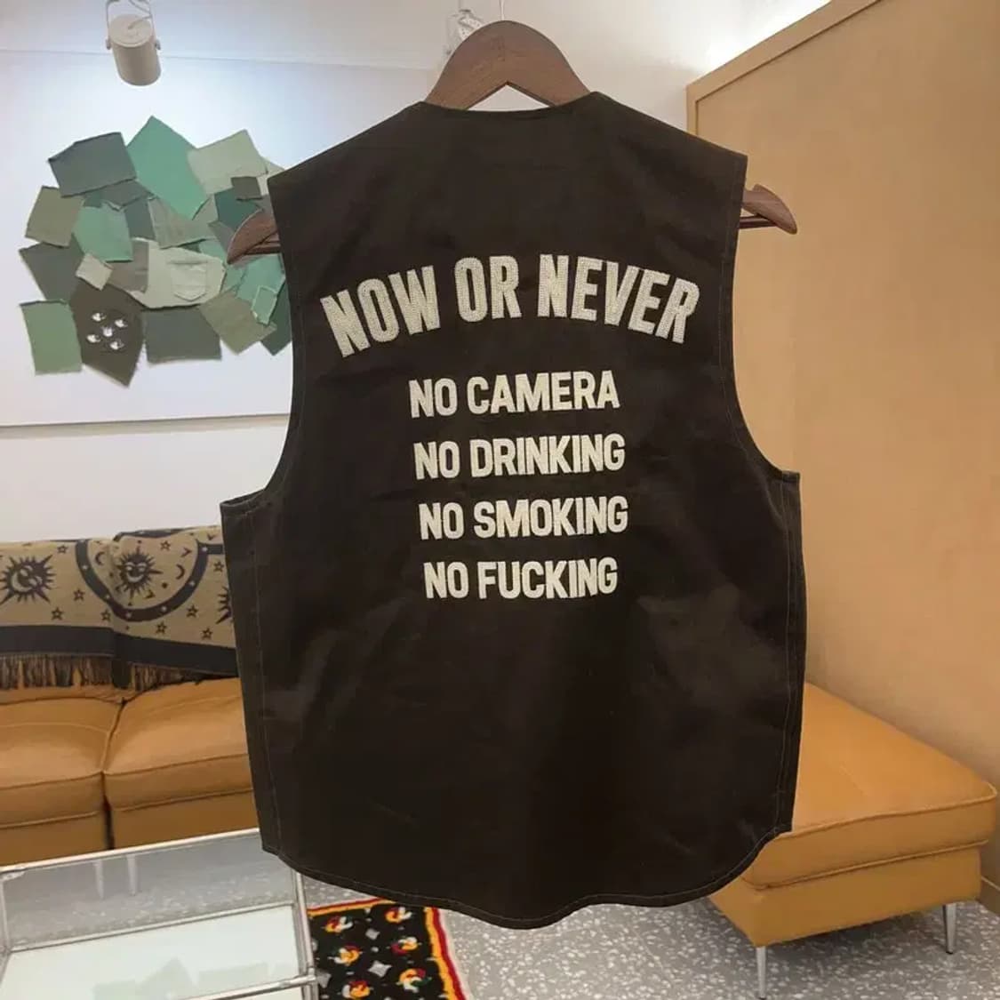 니들워크 빈티지 스트릿 레터링 워크 조끼 베스트 40 C07186 상품이미지3