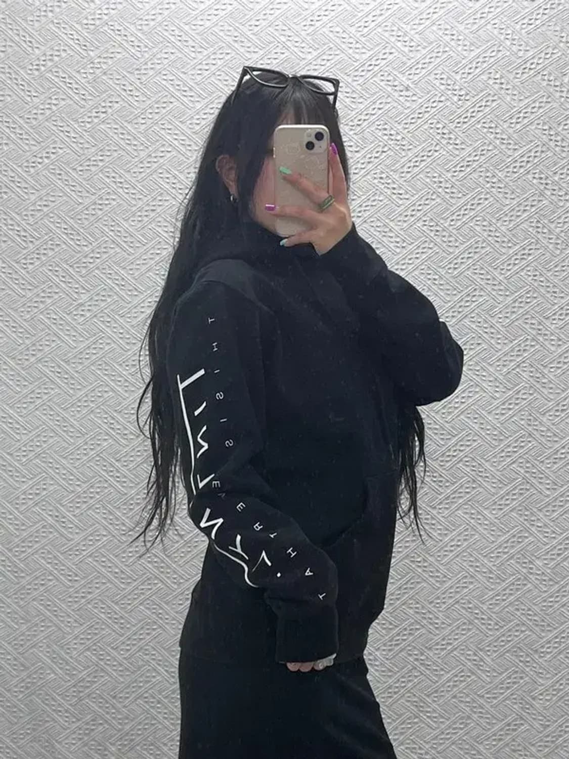 디스이즈네버댓 스트릿 힙합 슬리브 레터링 후드티 S C07180 상품이미지2