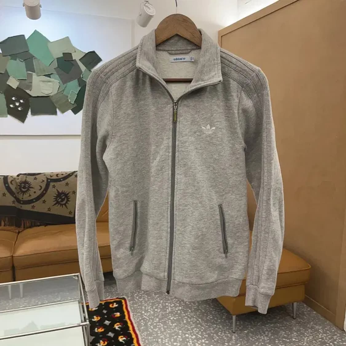 아디다스 올드스쿨 빈티지 연그레이 스웻 져지 집업 100 C07163 상품이미지3