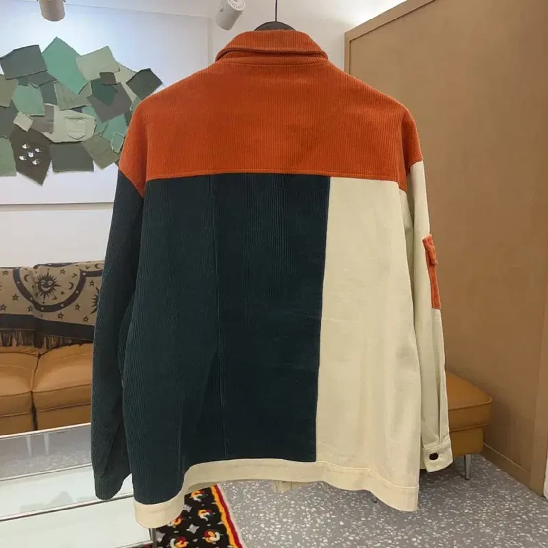알프릭에덴 레트로 패치워크 키치 유니크 코듀로이 자켓 XL C07182 상품이미지4