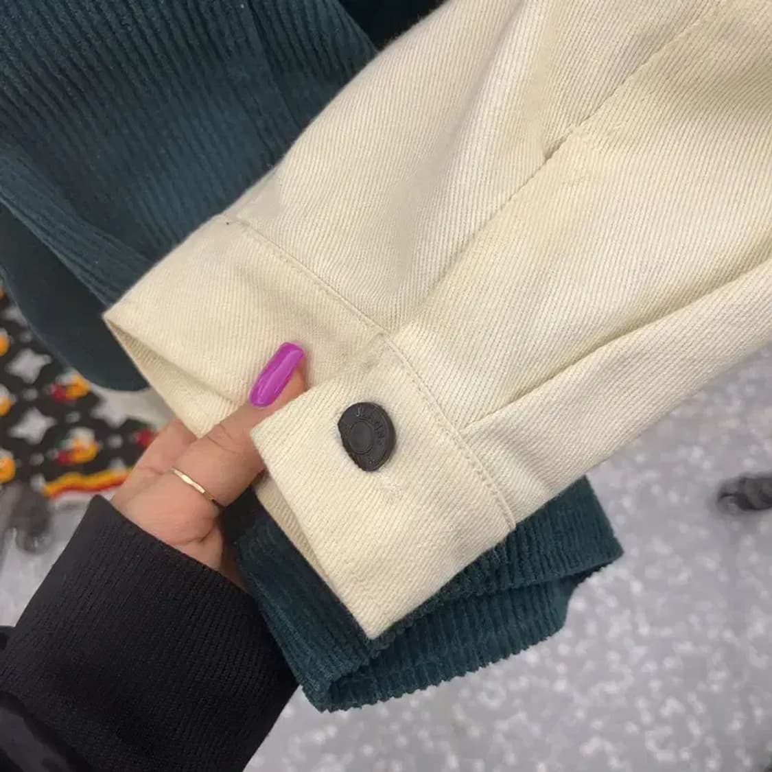 알프릭에덴 레트로 패치워크 키치 유니크 코듀로이 자켓 XL C07182 상품이미지7