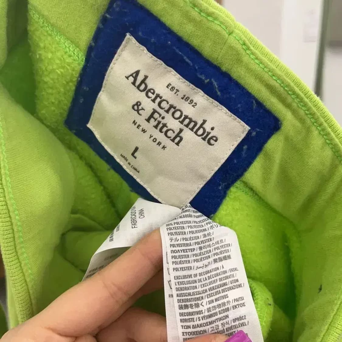 아베크롬비 대장급 Y2K 네온 올드스쿨 기모 스웻팬츠 L C07193 상품이미지5