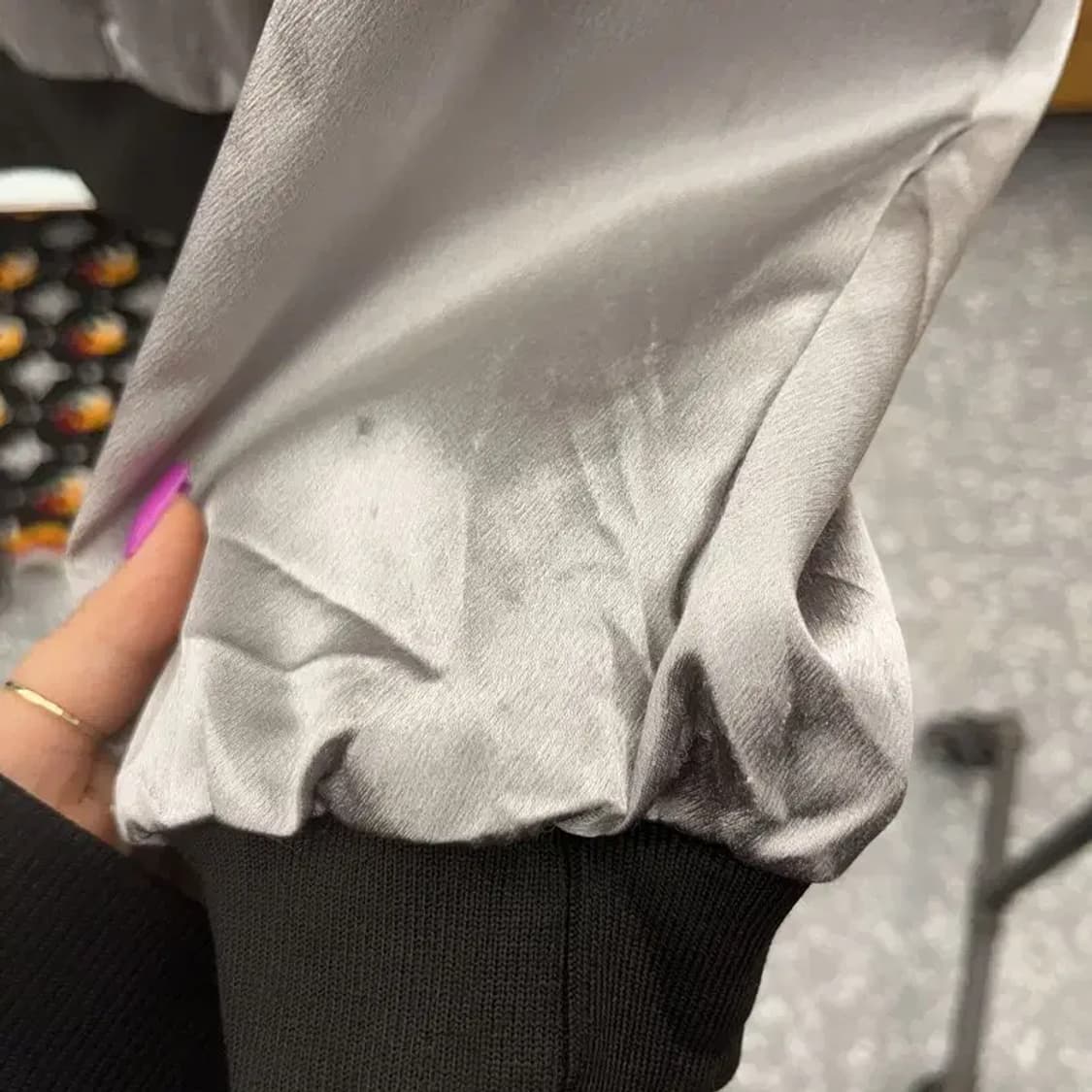 빈티지 일본풍 스카쟌 새틴 바시티 자켓 L C07177 상품이미지8