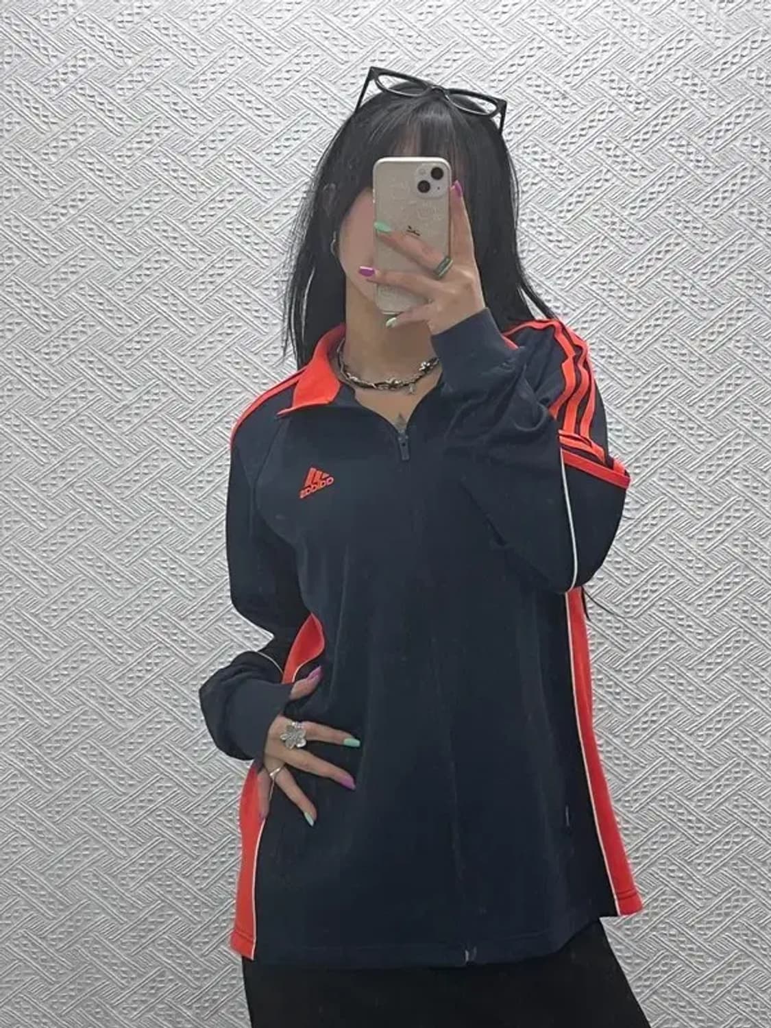 아디다스 레트로 Y2K 스포티 오렌지 배색 져지 집업 L C07181 상품이미지2