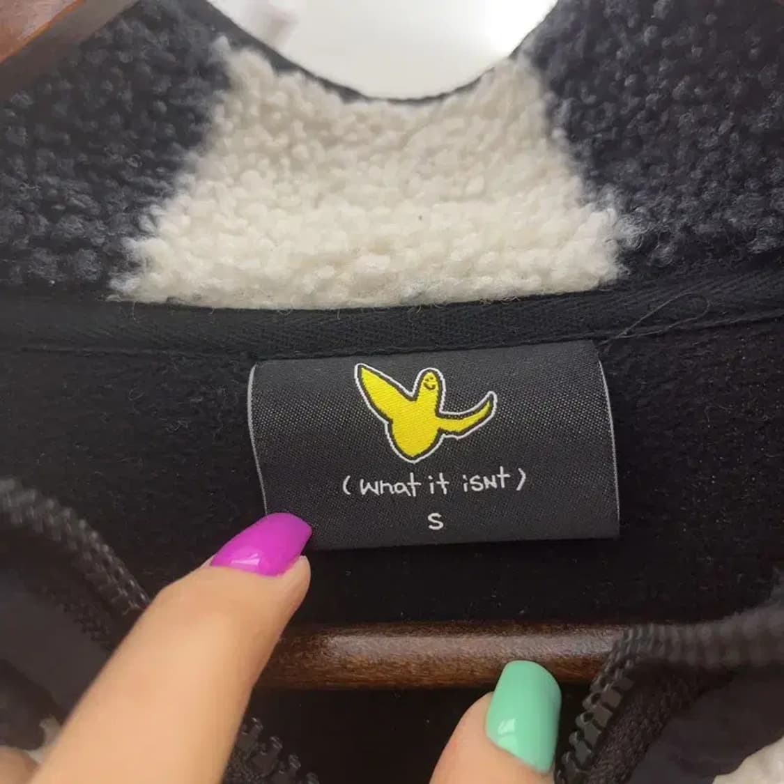 와릿이즌 비케이브 와키윌리 엔젤 체크 양털 플리스 자켓 S C07175 상품이미지5