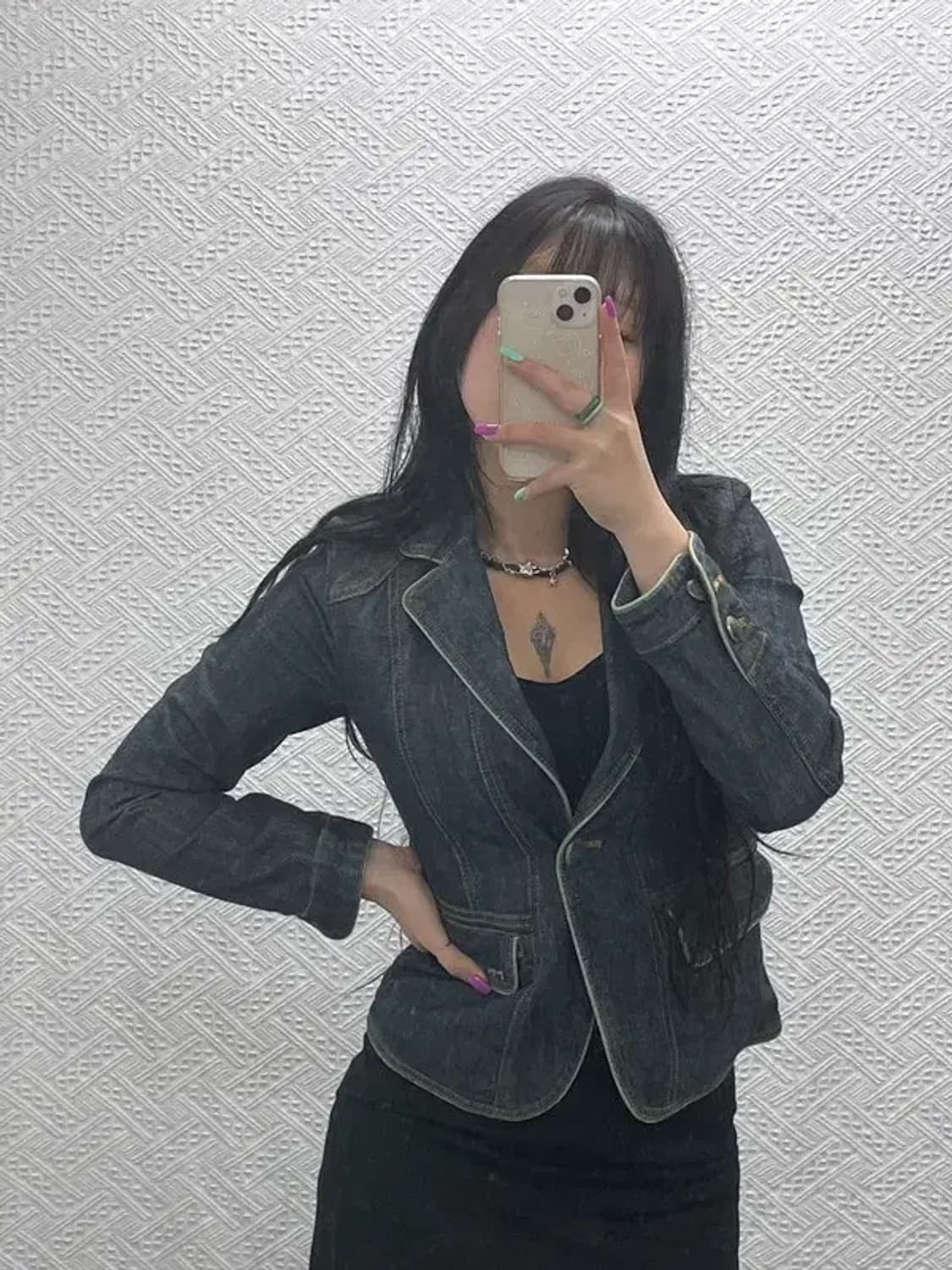 베티붑 올드스쿨 빈티지 키치라벨 데님 자켓 90 C07200 상품이미지1