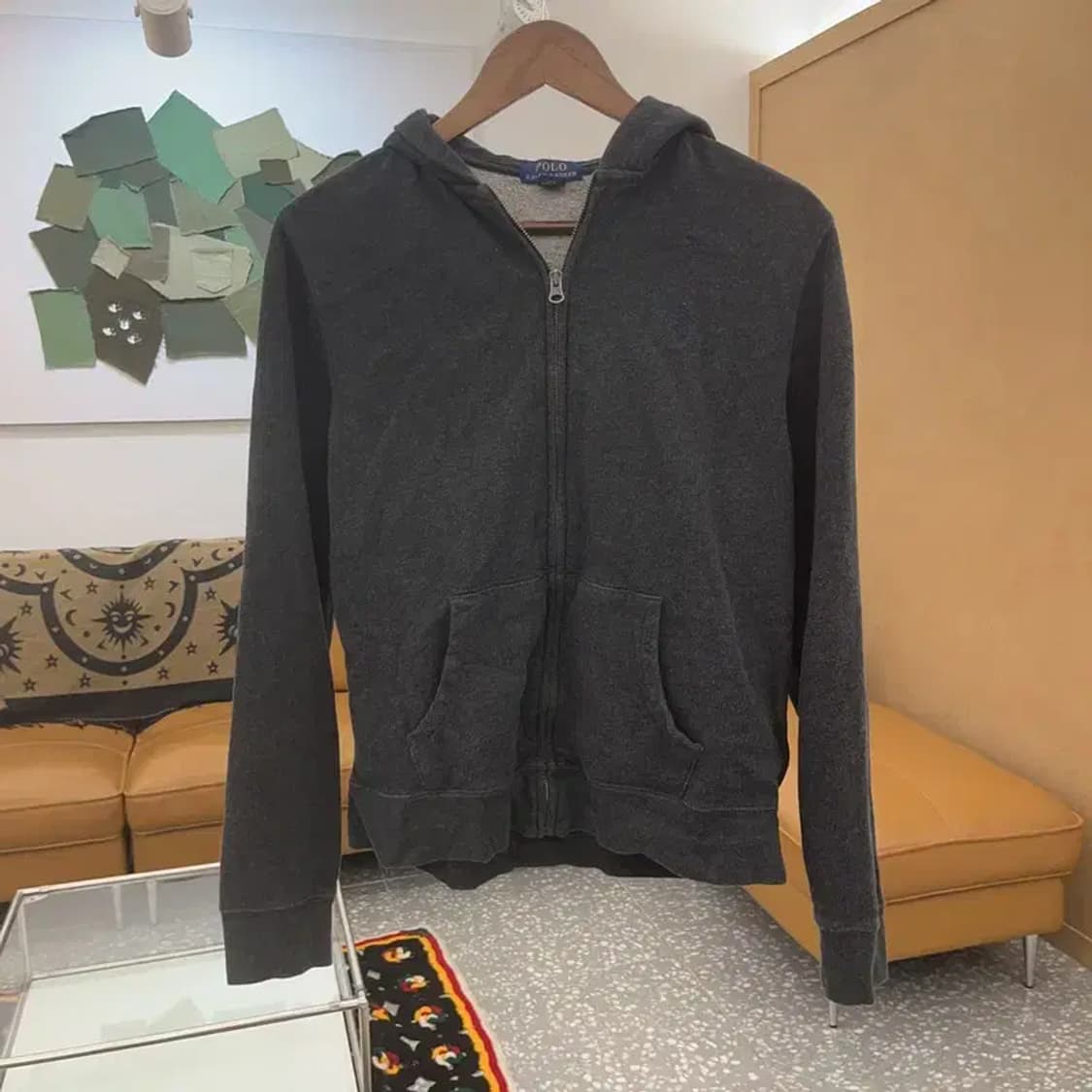 폴로 랄프로렌 빈티지 차콜 기모 후드 집업 XL C07220 상품이미지3