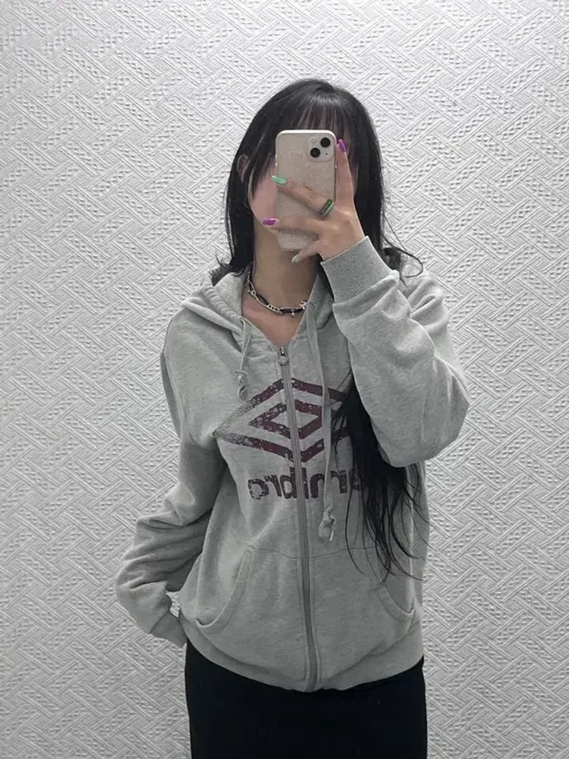 엄브로 올드스쿨 빈티지 에센셜 빅로고 후드 집업 L C07223 상품이미지1