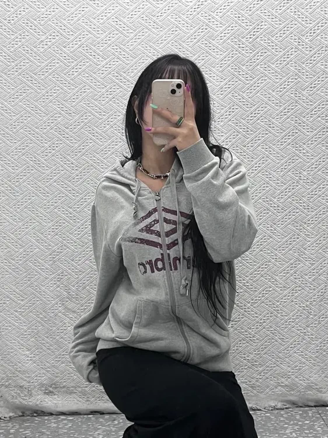 엄브로 올드스쿨 빈티지 에센셜 빅로고 후드 집업 L C07223 상품이미지2