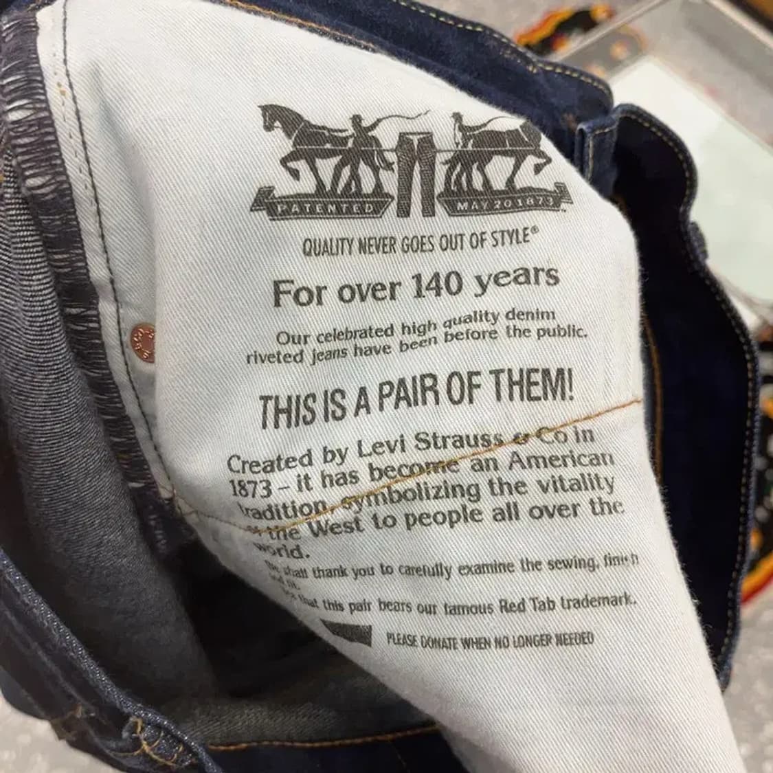 리바이스 503 모던 빈티지 힙로고 진청 데님팬츠 30인치 C07236 상품이미지9