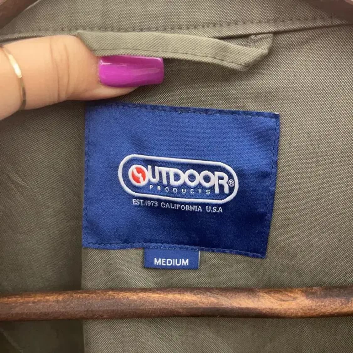 아웃도어프로덕츠 빈티지 말차카키 롱 야상 자켓 M C07227 상품이미지5