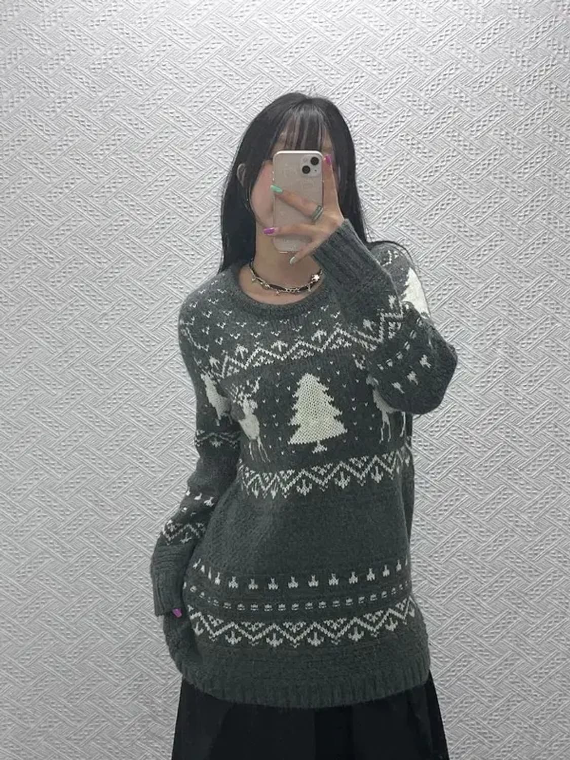 ERQ 빈티지 폭닥 노르딕 코위찬 오버핏 니트 90 C07252 상품이미지1