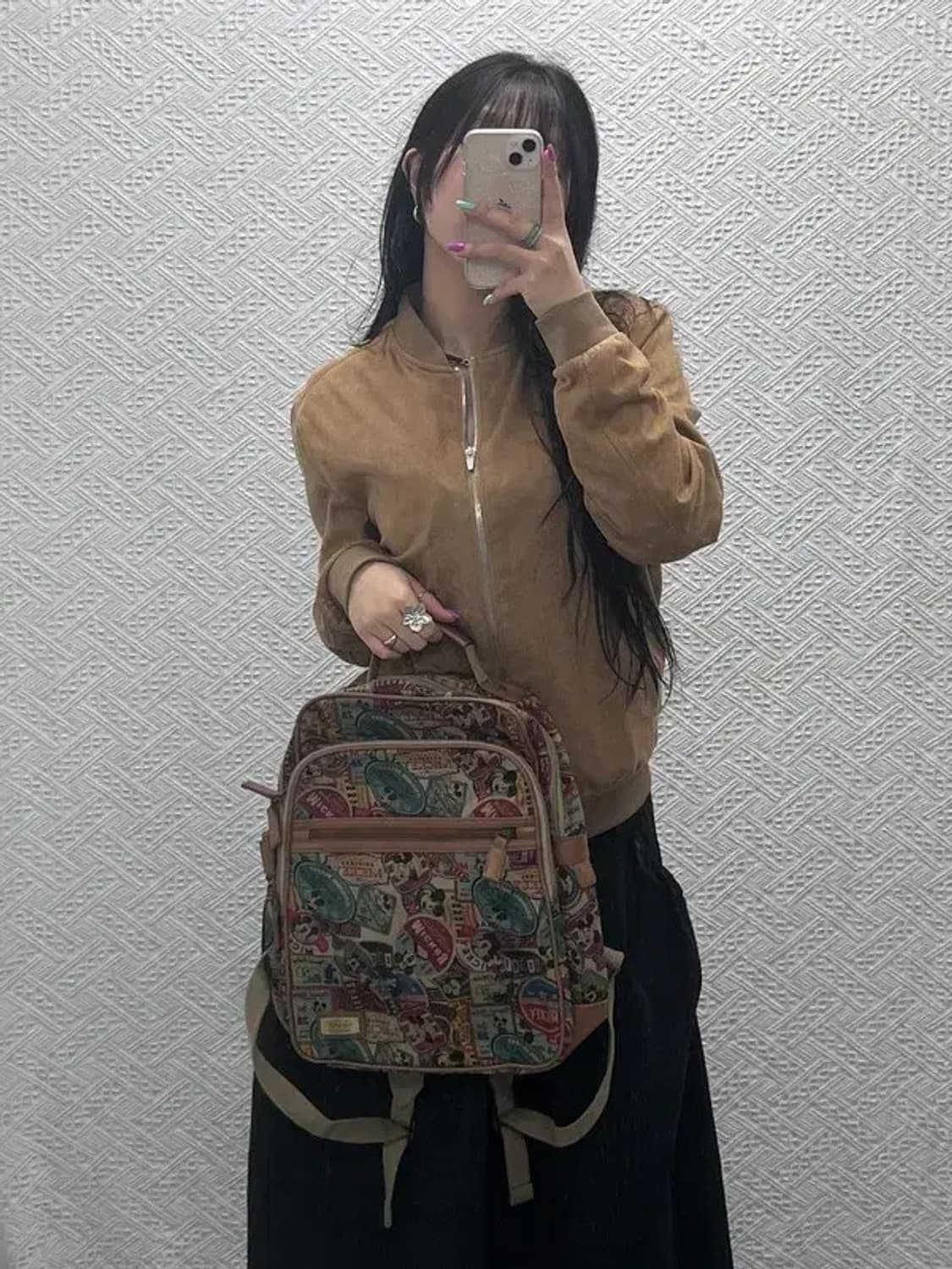 빈티지 키치 미키마우스 카툰패턴 백팩 C07276 상품이미지1