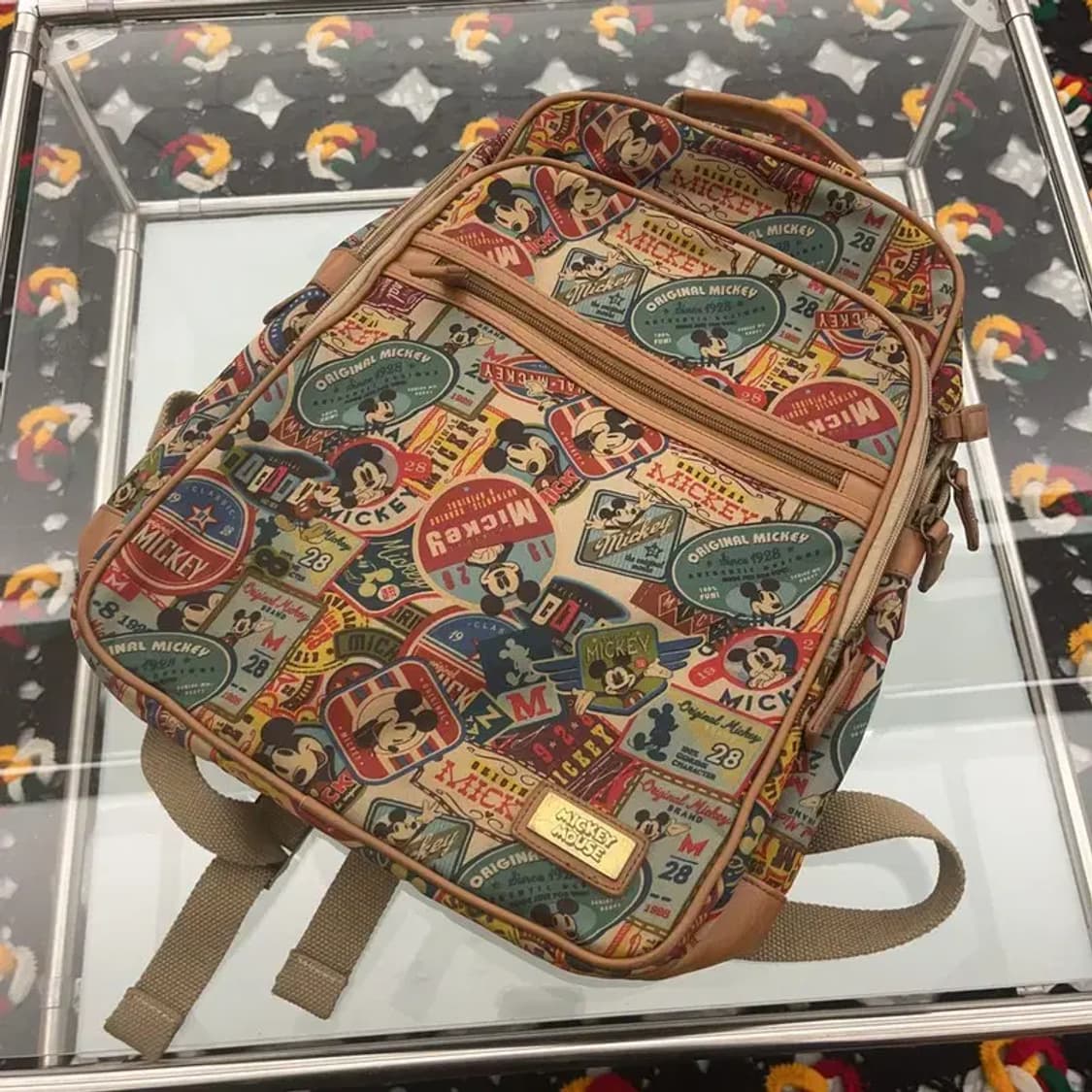 빈티지 키치 미키마우스 카툰패턴 백팩 C07276 상품이미지3