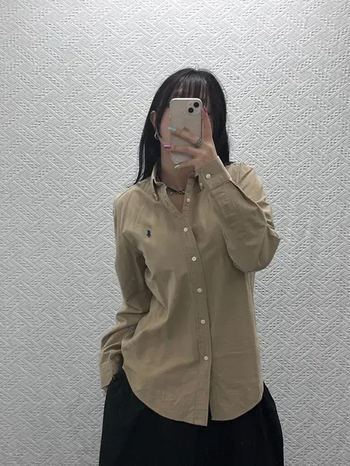 폴로 랄프로렌 빈티지 컨트리 옥스포드 카멜 셔츠 S C07263 상품이미지1