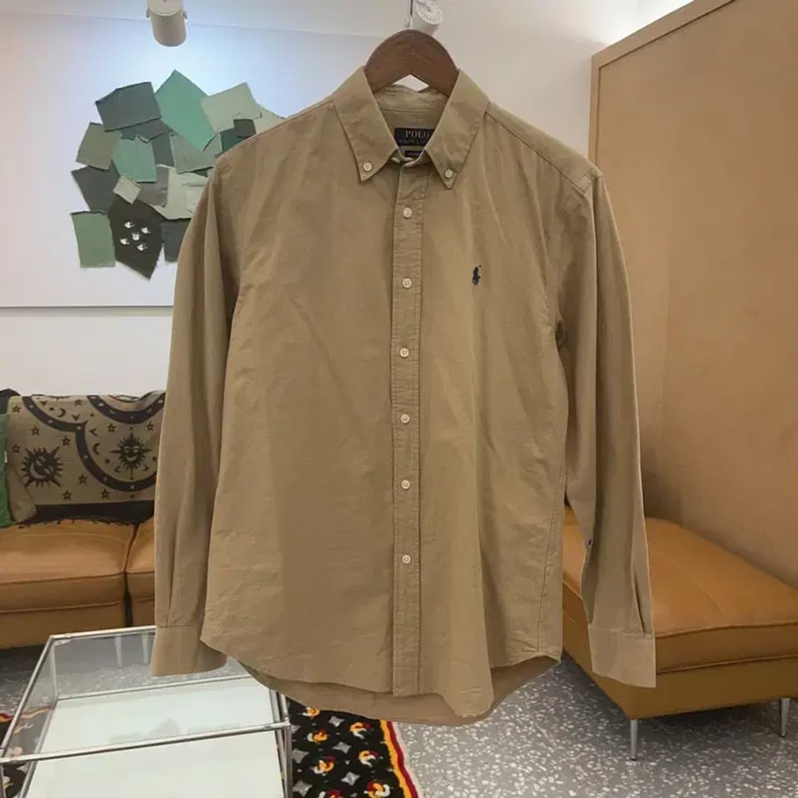폴로 랄프로렌 빈티지 컨트리 옥스포드 카멜 셔츠 S C07263 상품이미지3