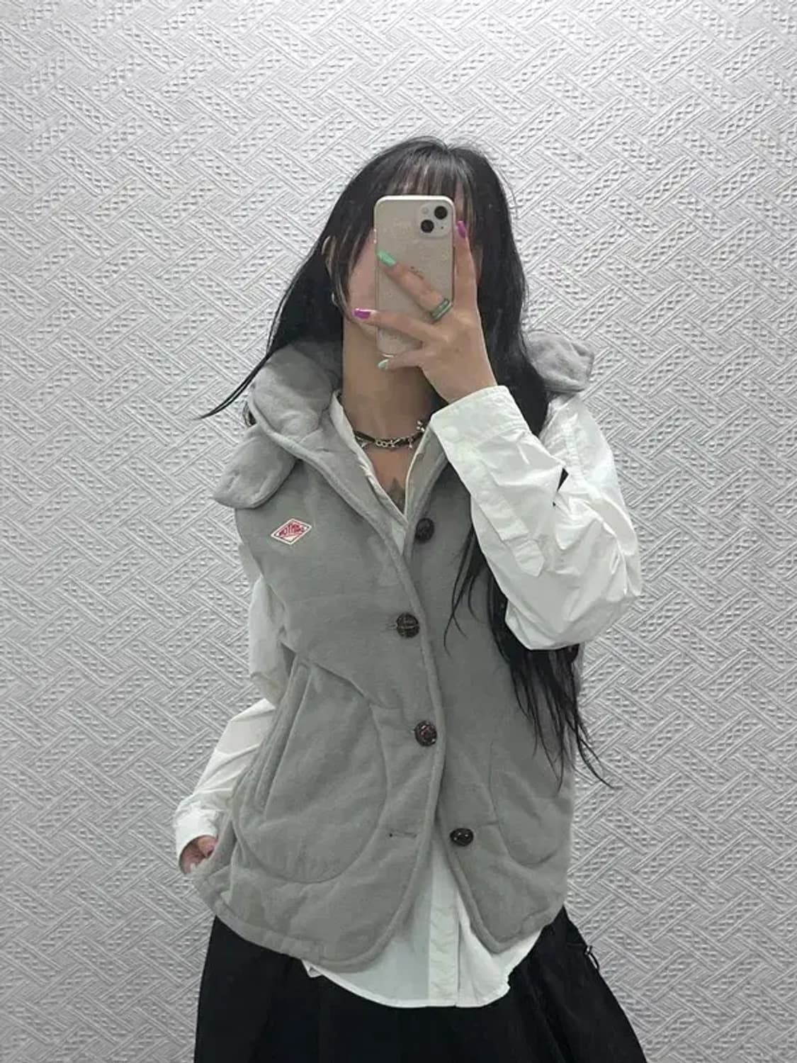 단톤 빈티지 폭닥 여리 울 후드 패딩 조끼 40 C07266 상품이미지2