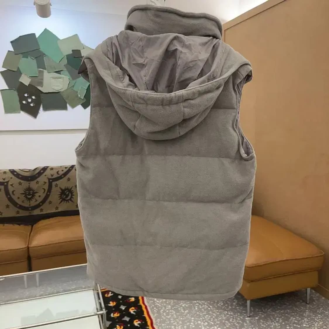 단톤 빈티지 폭닥 여리 울 후드 패딩 조끼 40 C07266 상품이미지4