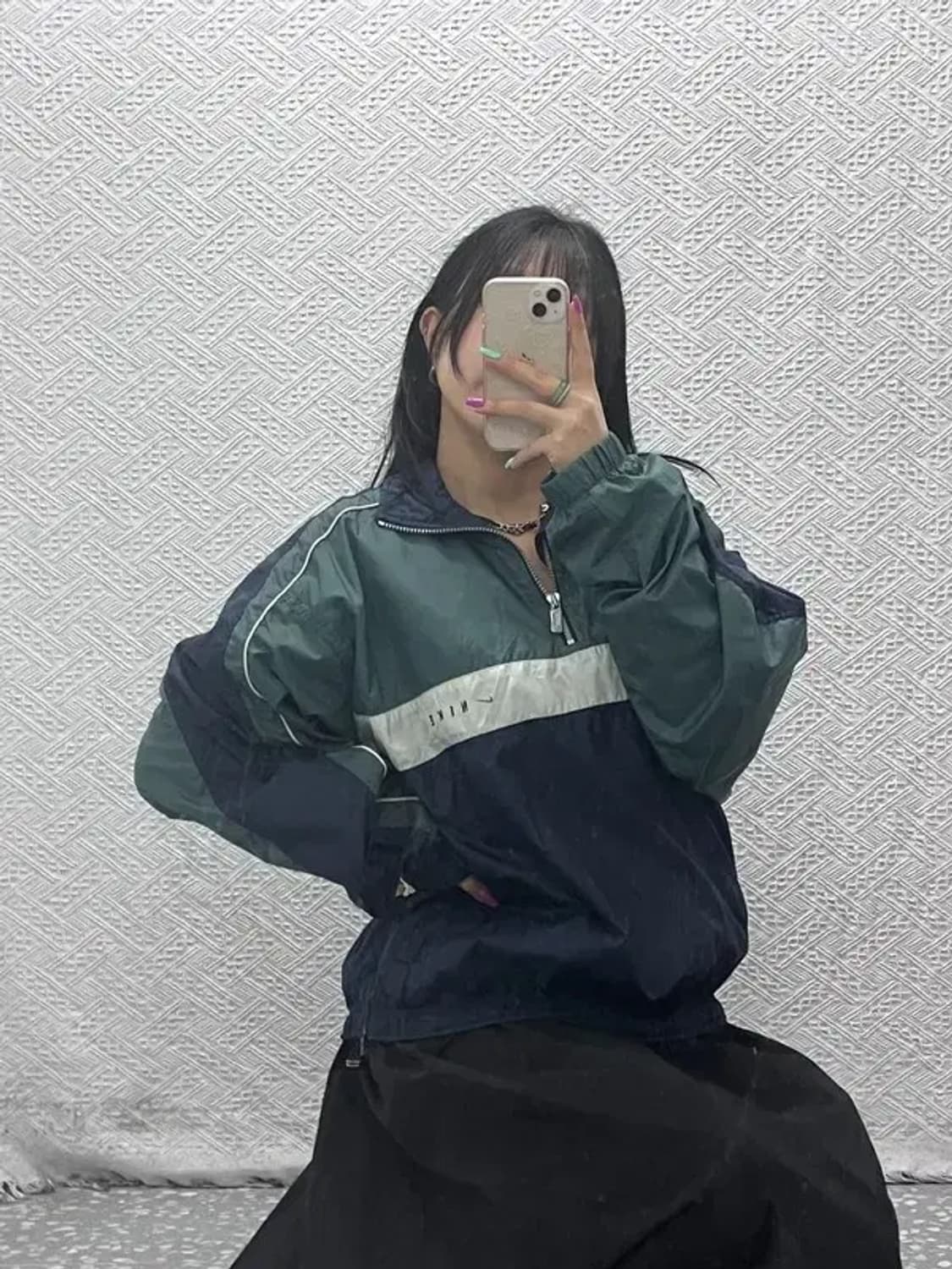 나이키 레트로 90's 배색 바람막이 반집업 아노락 L C07245 상품이미지1