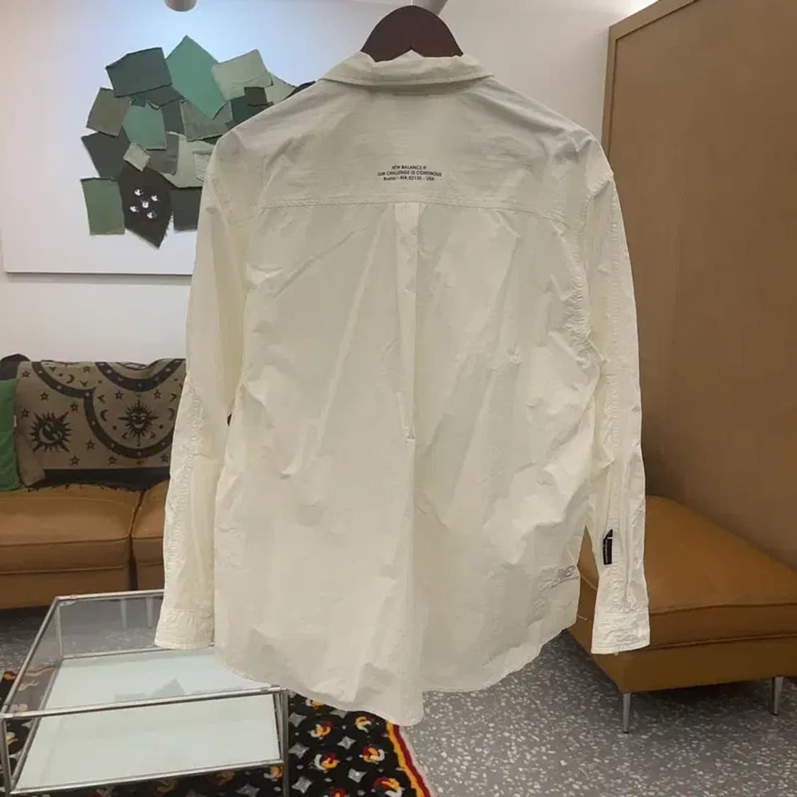 뉴발란스 올드스쿨 빈티지 투포켓 크림 워크 셔츠 M C07265 상품이미지4