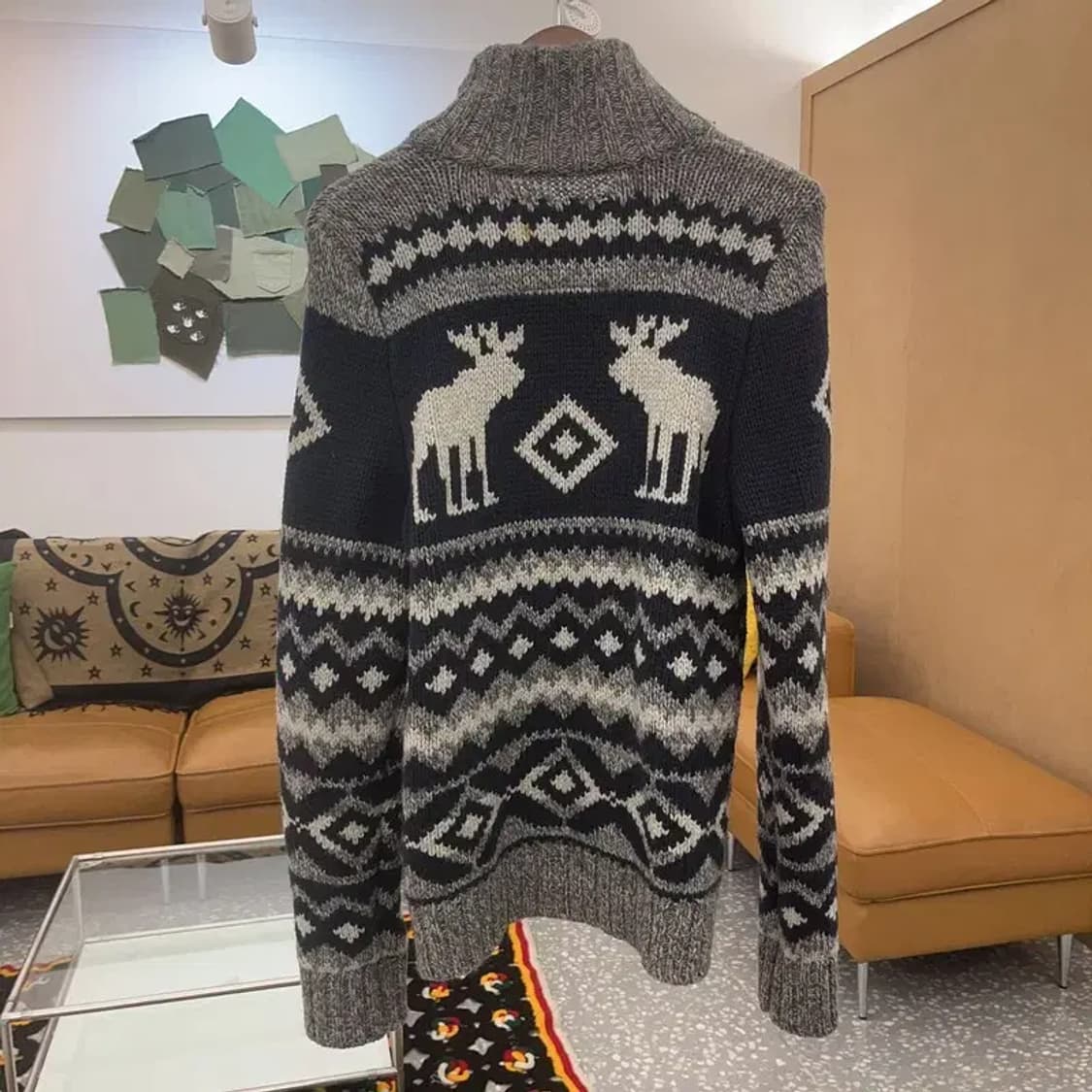 아베크롬비 하이넥 폭닥 노르딕 코위찬 울 혼방 가디건 XL C07257 상품이미지4