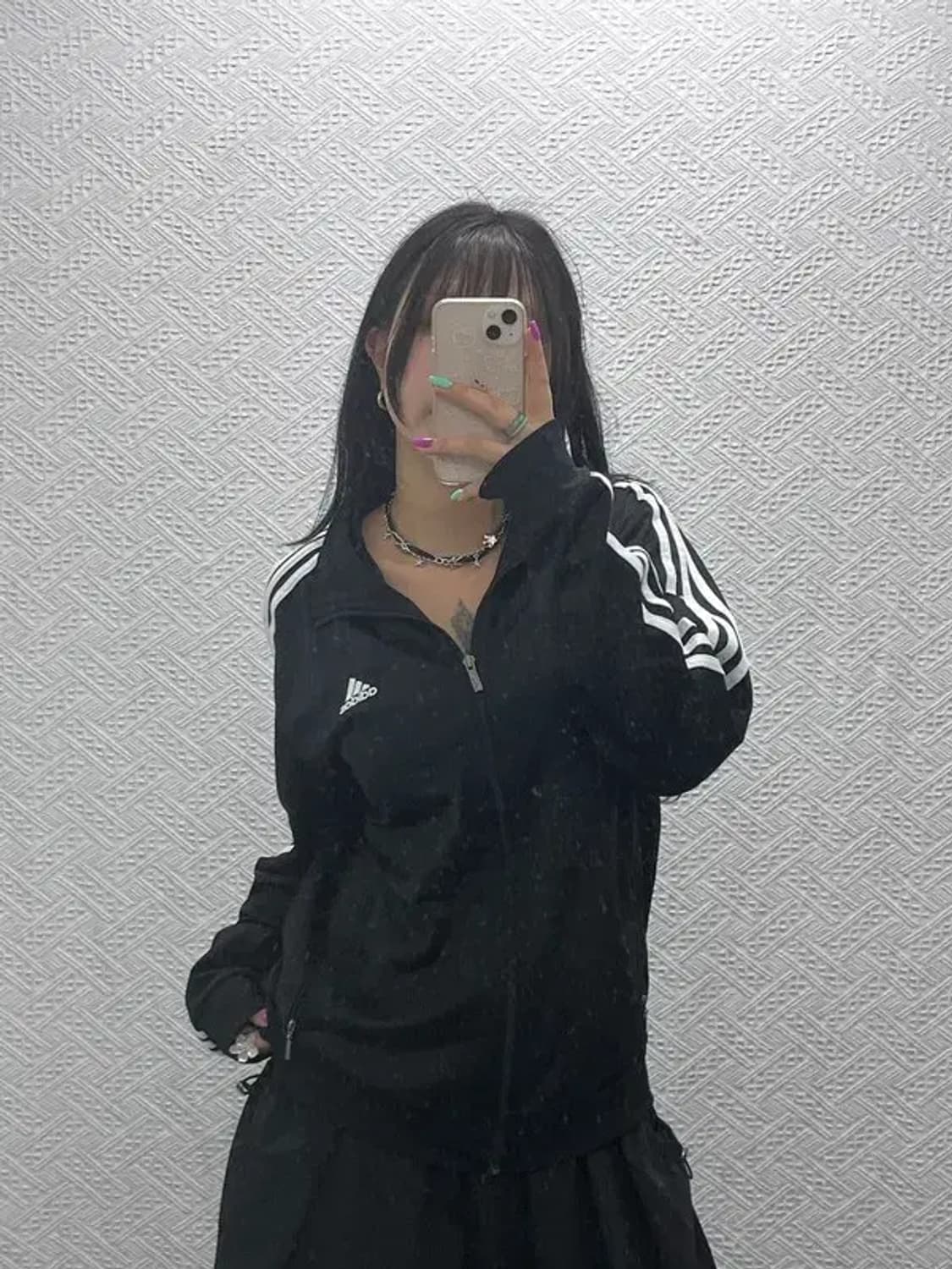 아디다스 빈티지 오리지널 검흰 삼선 져지 집업 XL C07264 상품이미지1