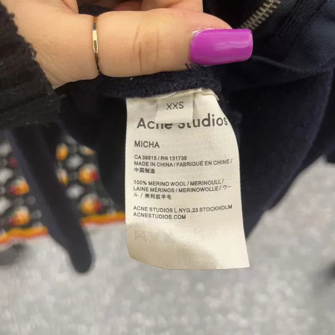 아크네스튜디오 모던 사이드 지퍼 메리노 울 니트 XXS C07278 상품이미지6