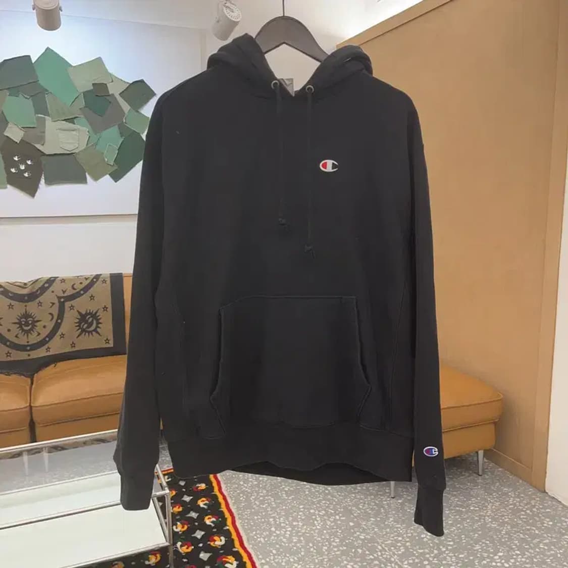 챔피언 리버스위브 올드스쿨 패치로고 약기모 후드티 L C07280 상품이미지3