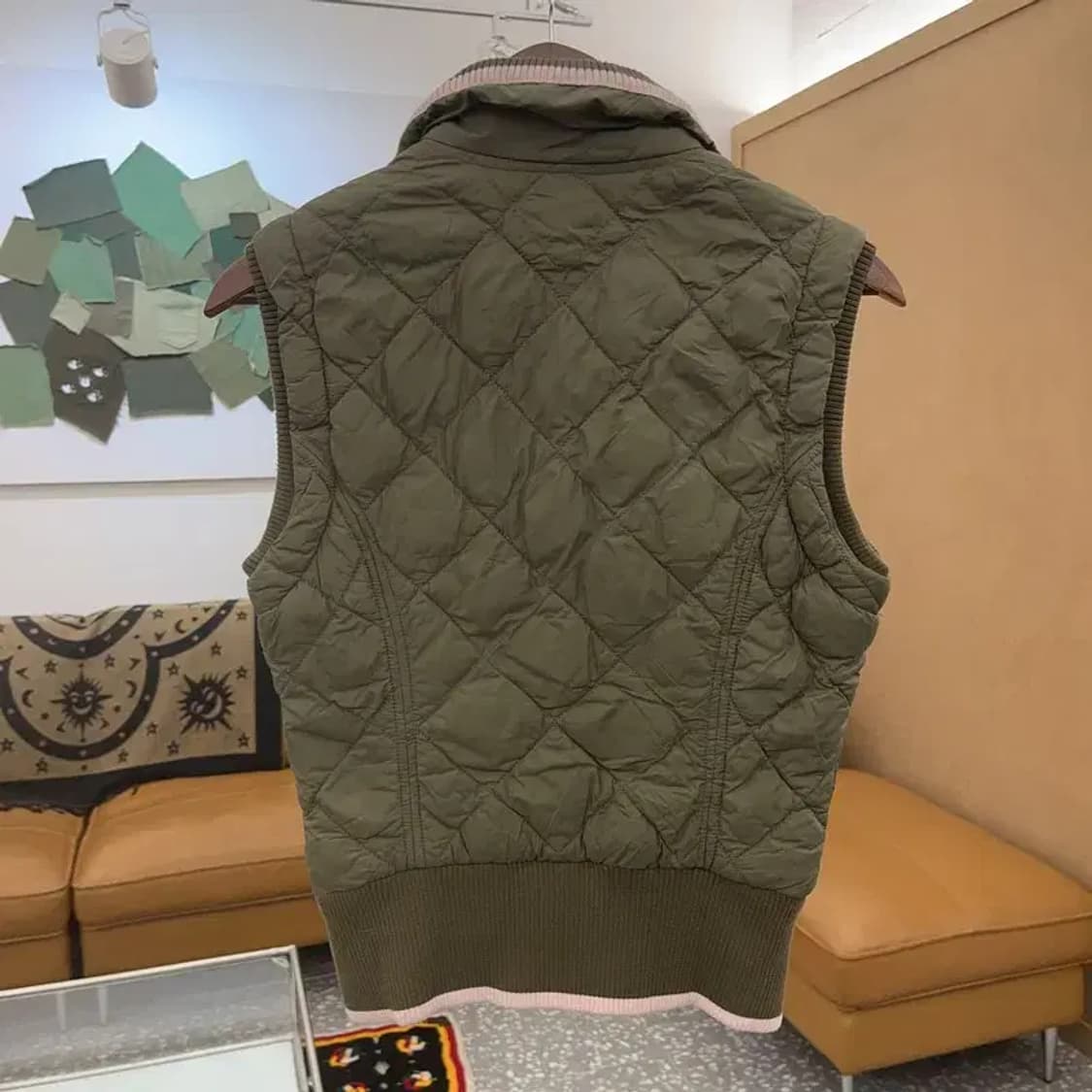 타미힐피거 슬림핏 말차카키 경량 패딩 조끼 S C07287 상품이미지4