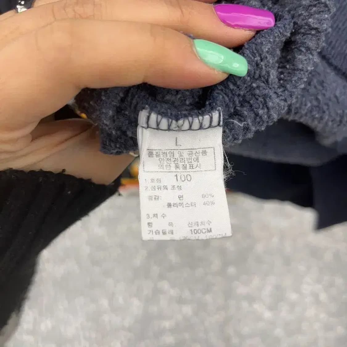 노스페이스 올드스쿨 빈티지로고 딥블루 기모 후드티 100 C07289 상품이미지6