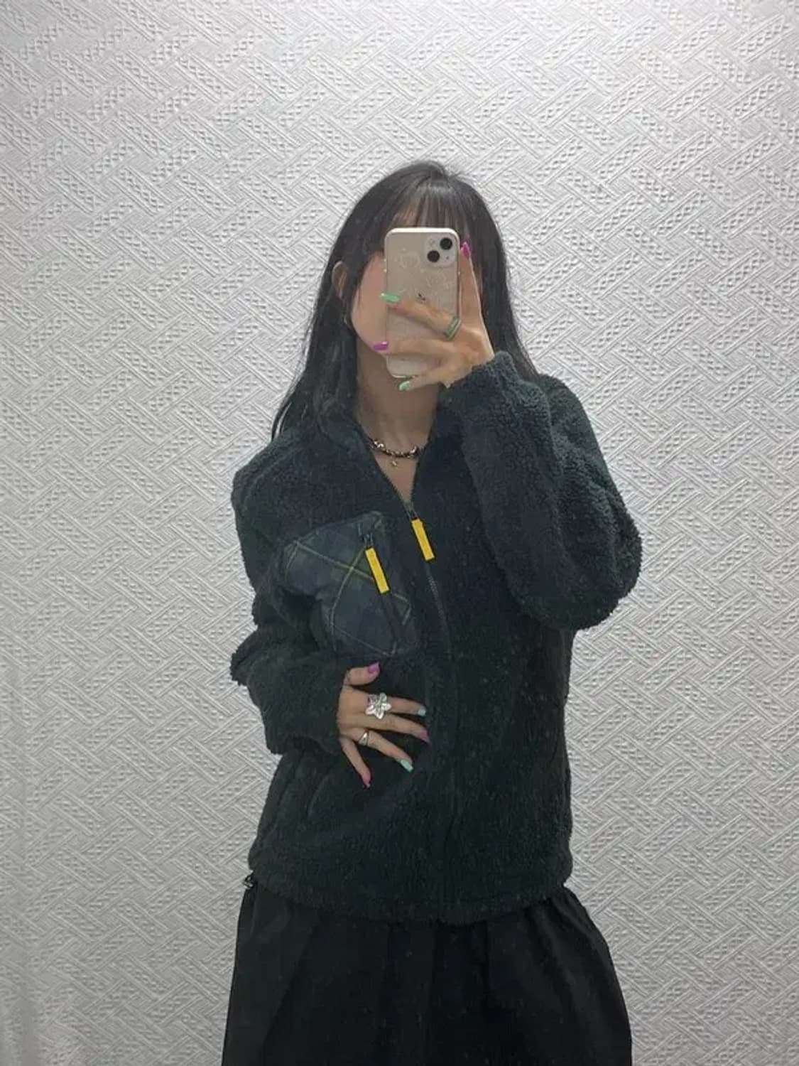 유니클로 JW앤더슨 빈티지 체크포켓 후리스 M C07294 상품이미지2