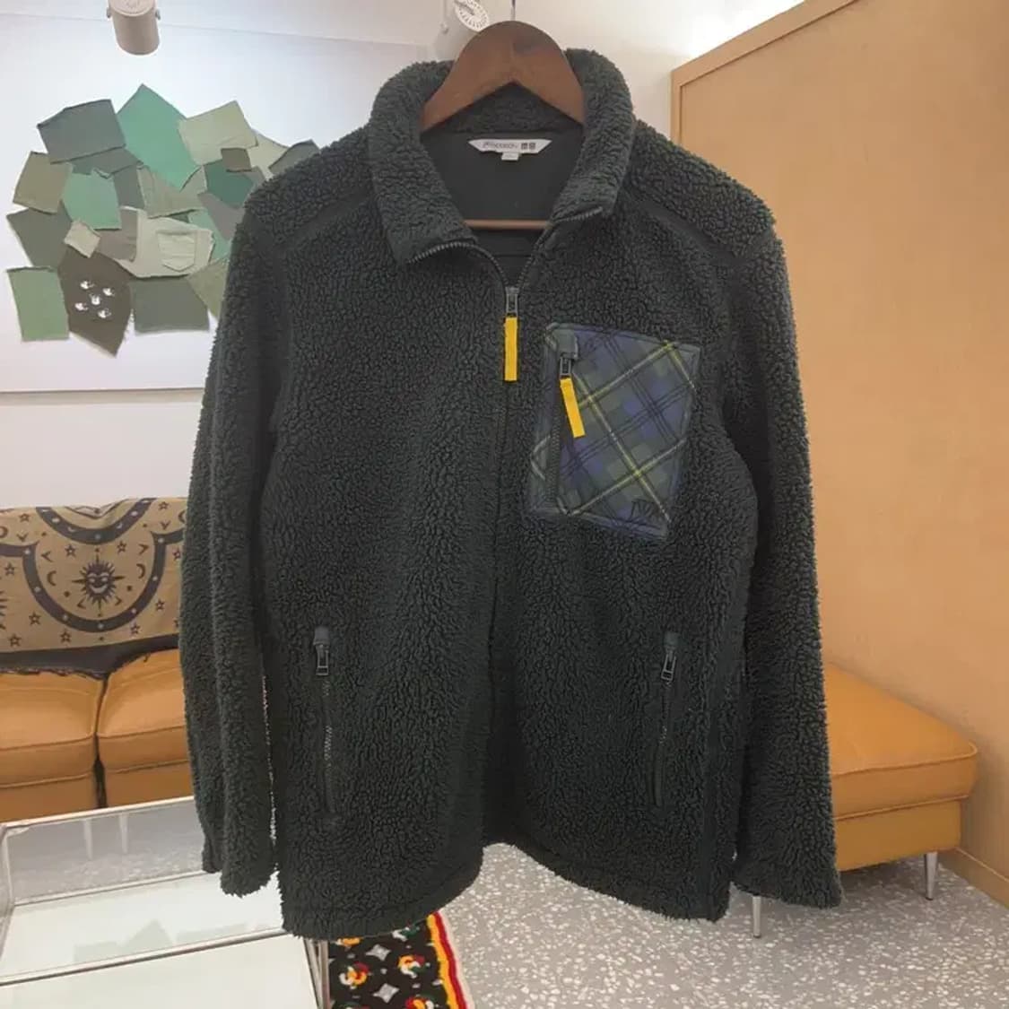 유니클로 JW앤더슨 빈티지 체크포켓 후리스 M C07294 상품이미지3