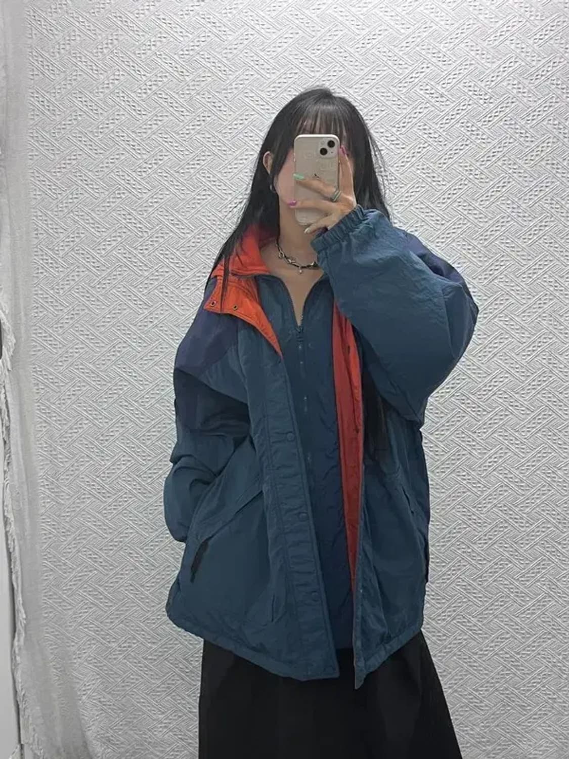 나이키 희귀 90's 레트로 더블여밈 바람막이 패딩 자켓 L C07298 상품이미지1